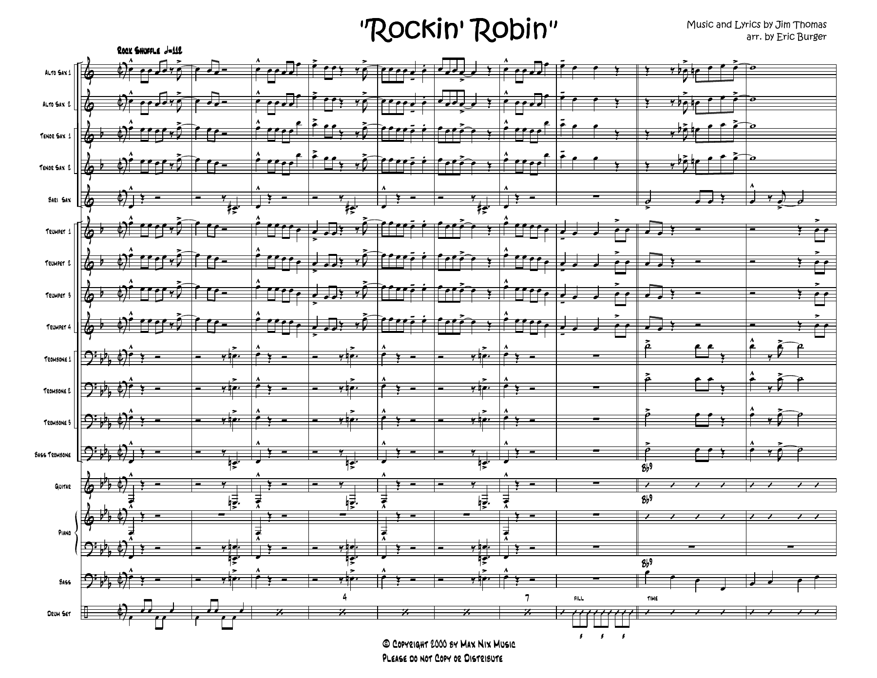 Rockin Robin — sheet music preview