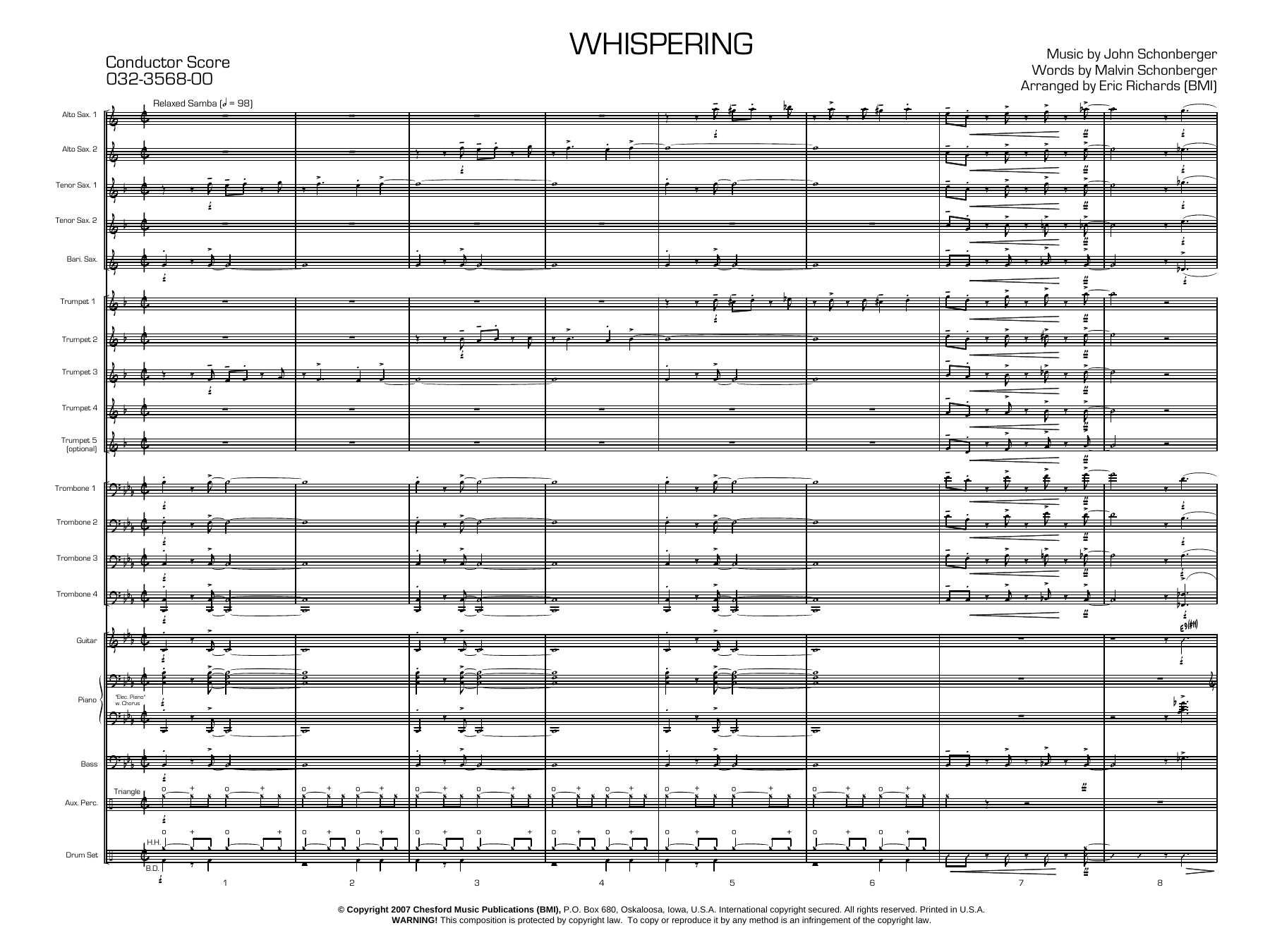 Whispering — sheet music preview