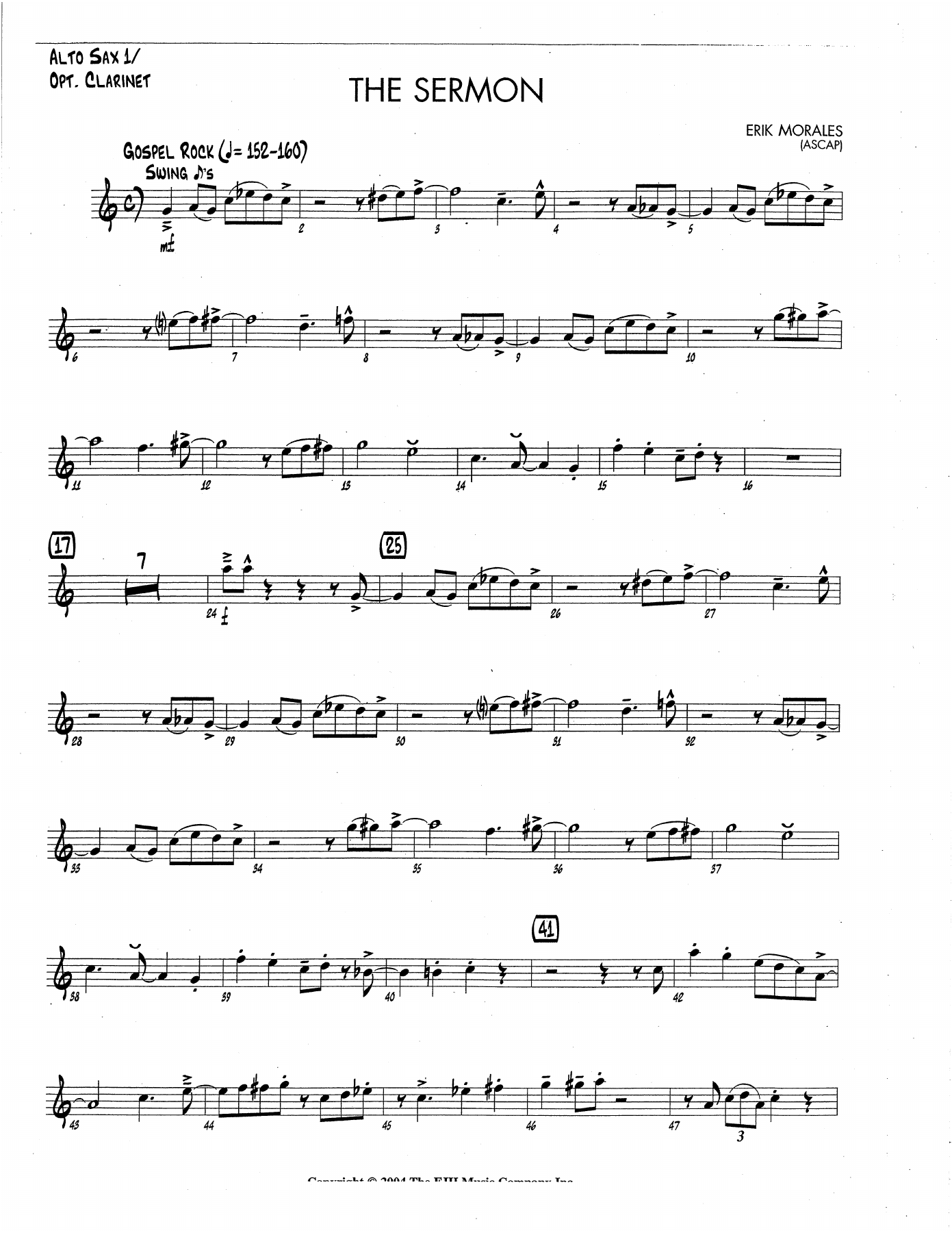 The Sermon — sheet music preview