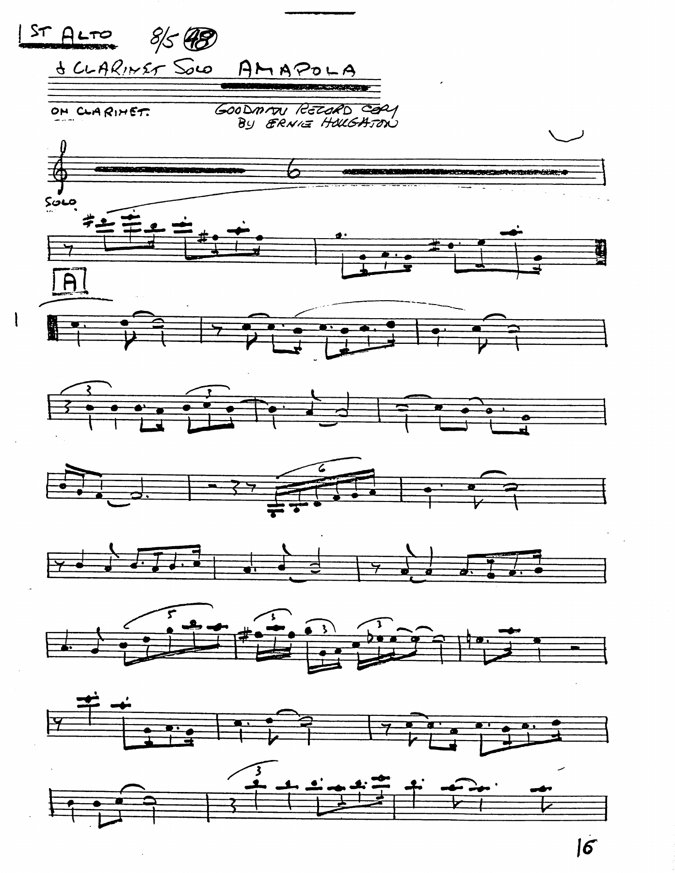 Amapola [E.Houghton] — sheet music preview