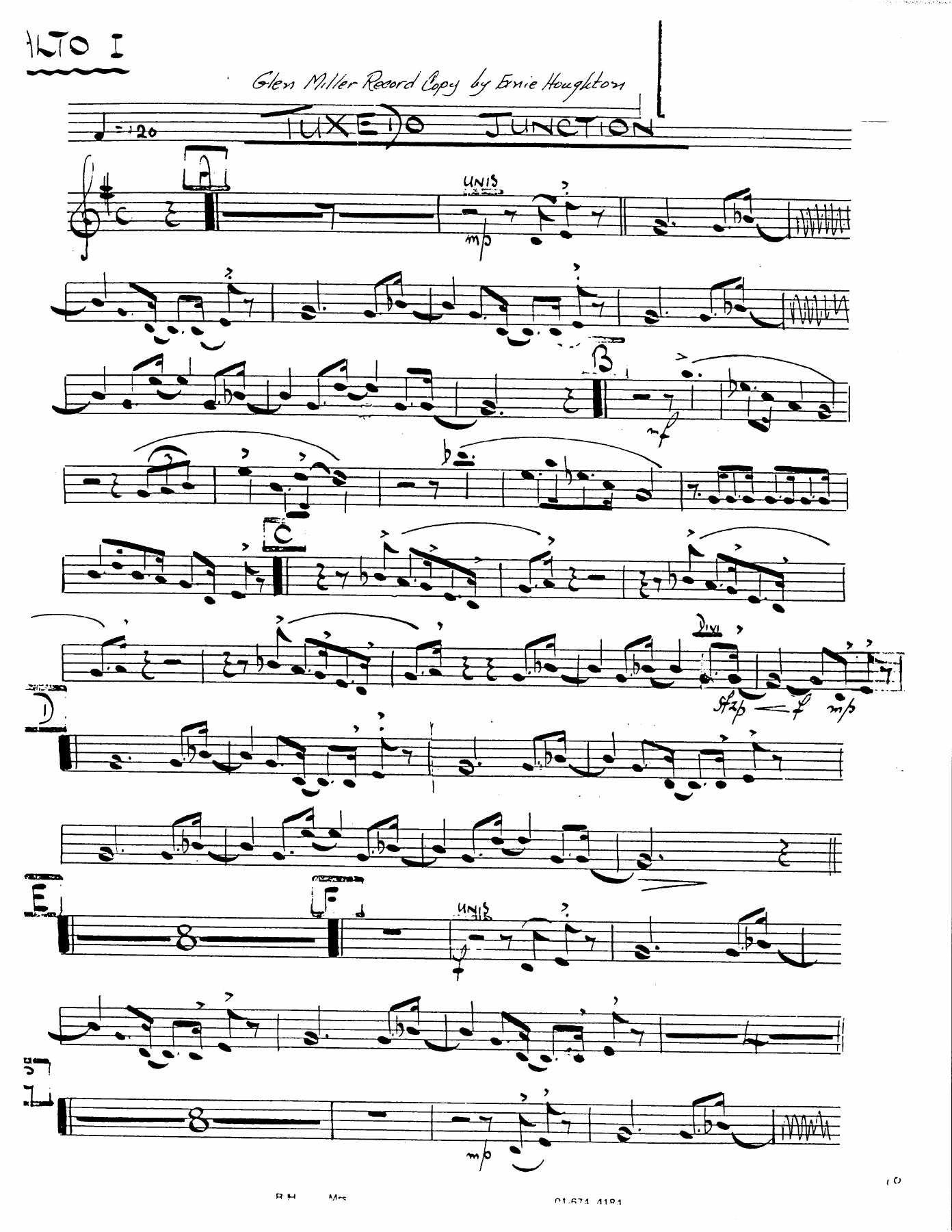 Tuxedo Junction — sheet music preview