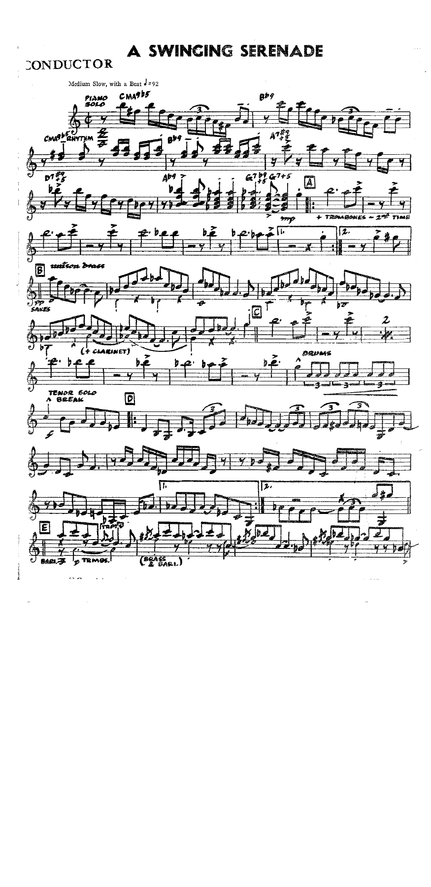 A Swinging Serenade — sheet music preview