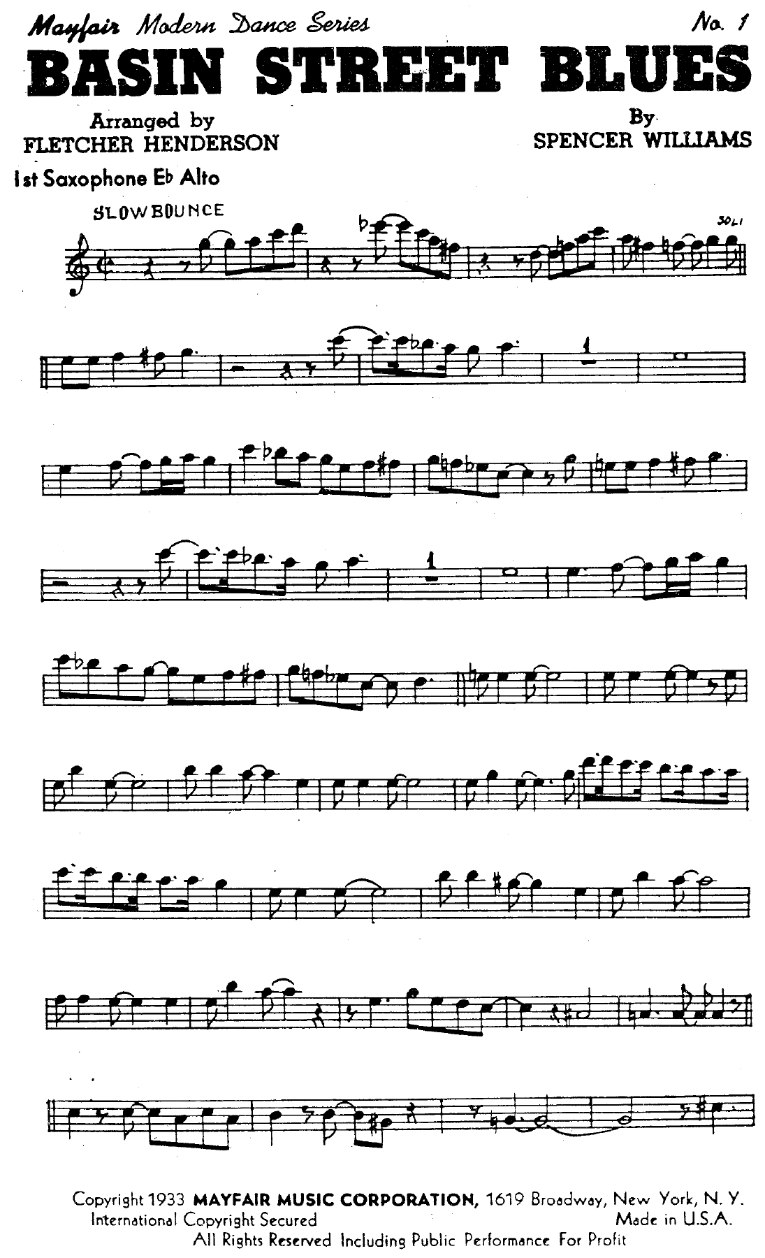 Basin Street Blues (F.Henderson) 4324 — sheet music preview