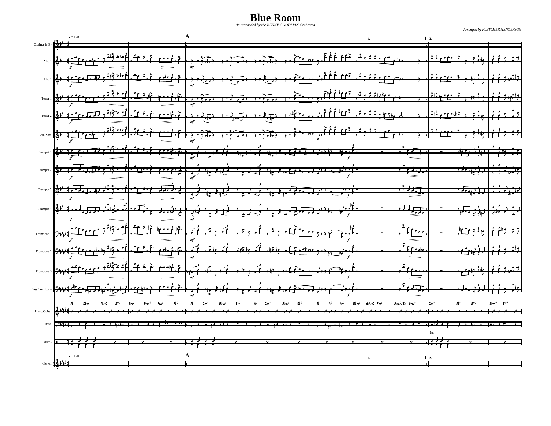 Blue Room — sheet music preview