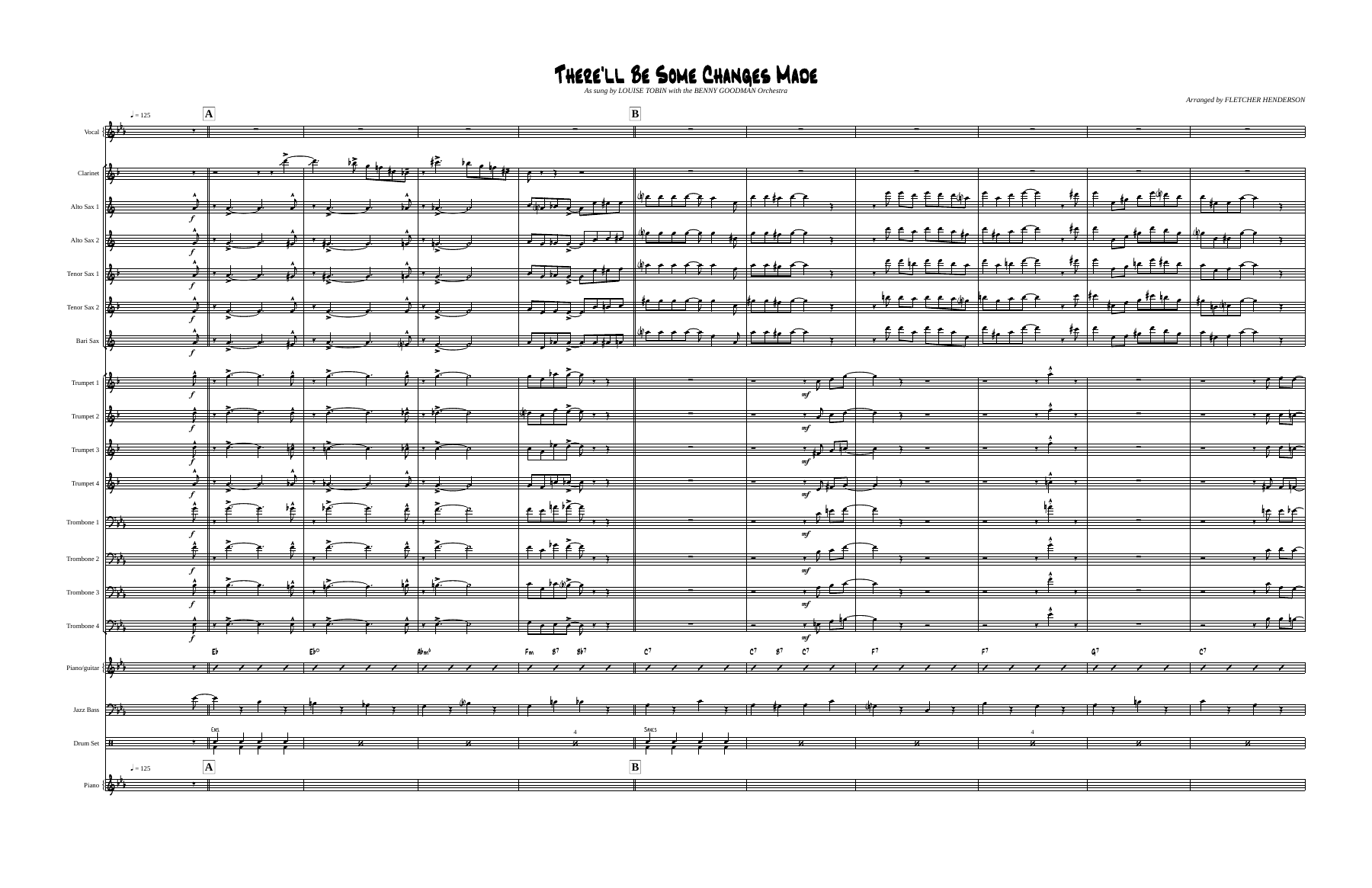 There'll Be Some Changes Made (F.Henderson) B.Goodman — sheet music preview