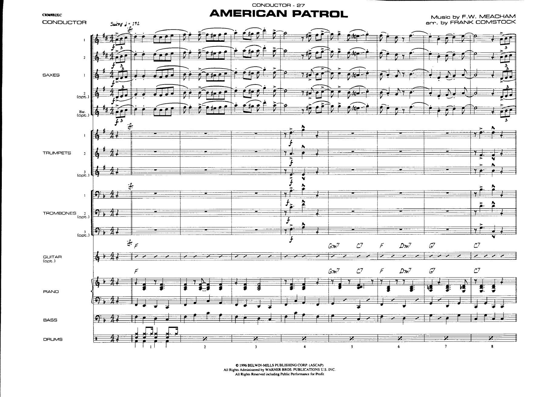 American Patrol — sheet music preview