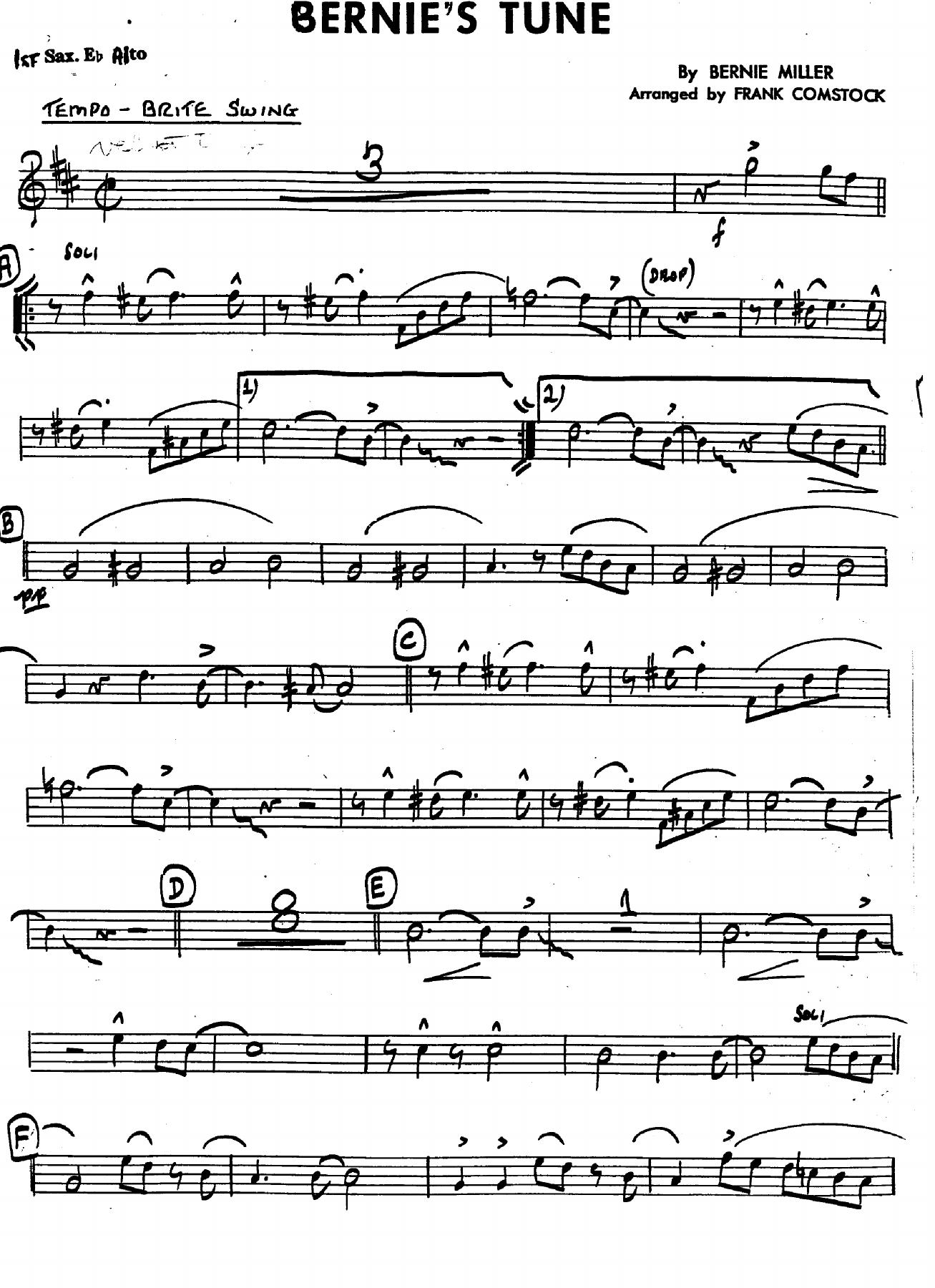 Bernie's Tune (F.Comstock) 2 — sheet music preview