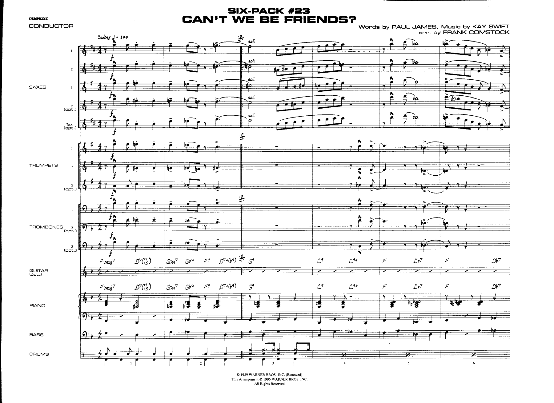 Can't We Be Friend (F.Comstock) miss.2 trp — sheet music preview