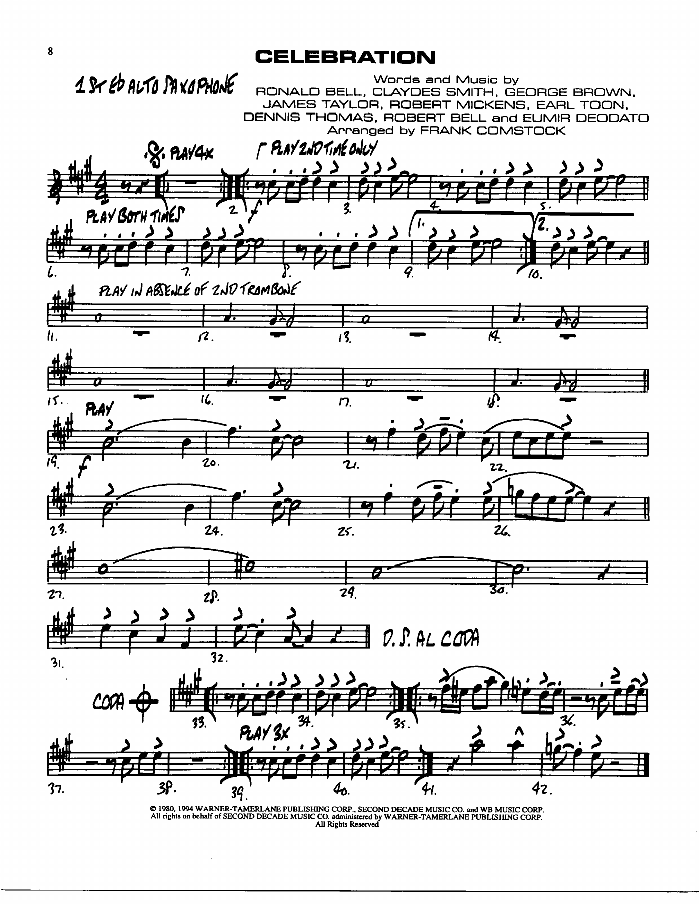 Celebration — sheet music preview