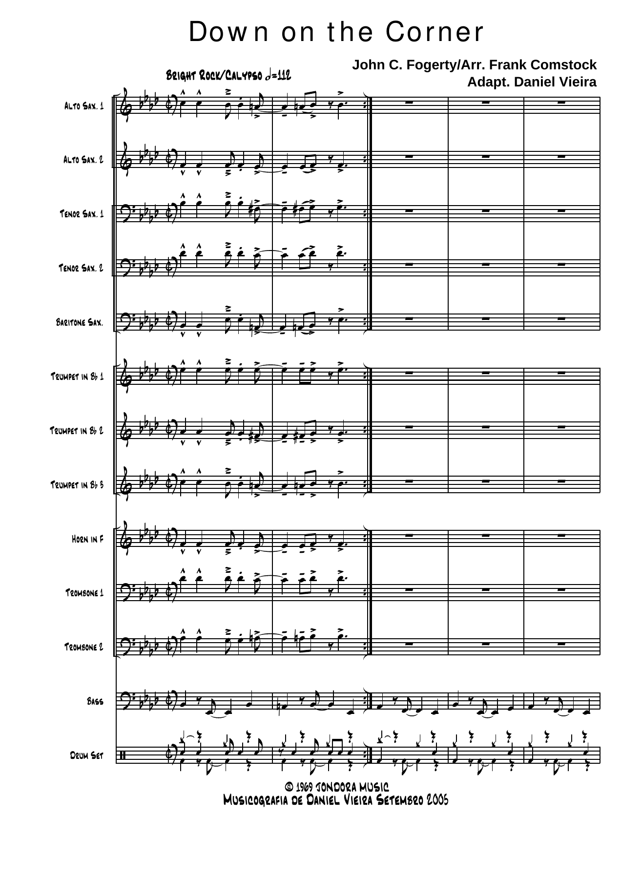 Down On The Corner — sheet music preview