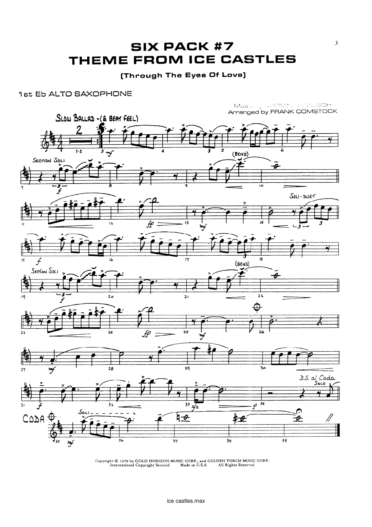 Ice Castles — sheet music preview