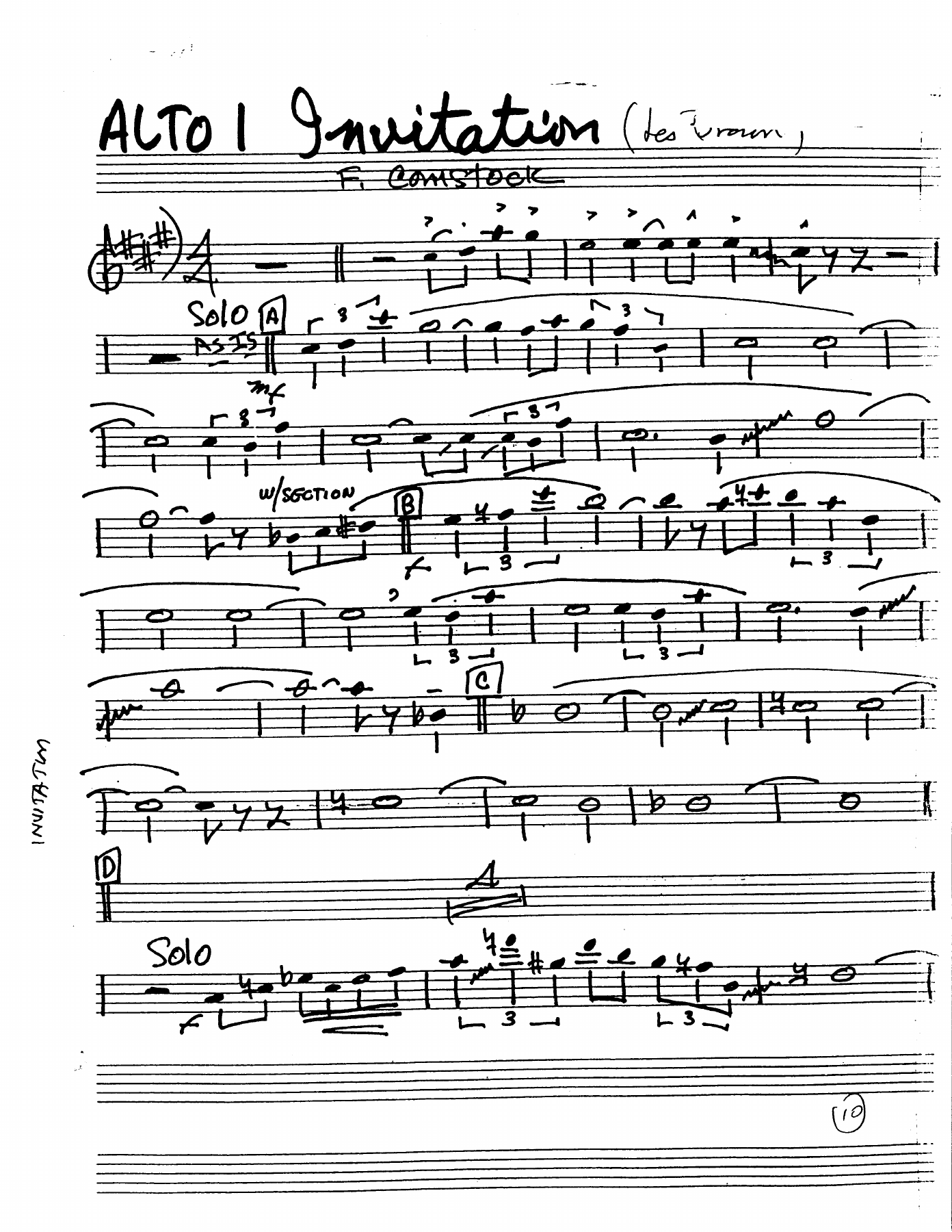 Invitation (F.Comstock) Les Brown — sheet music preview
