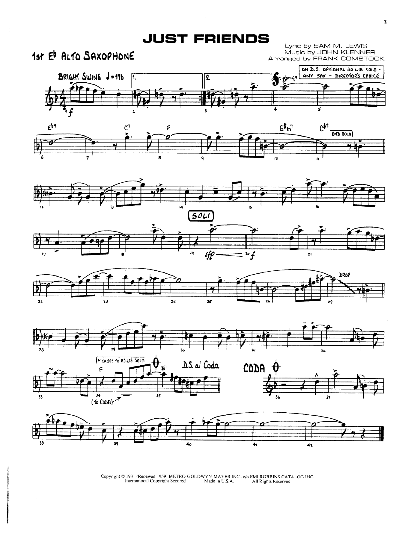 Just Friends — sheet music preview