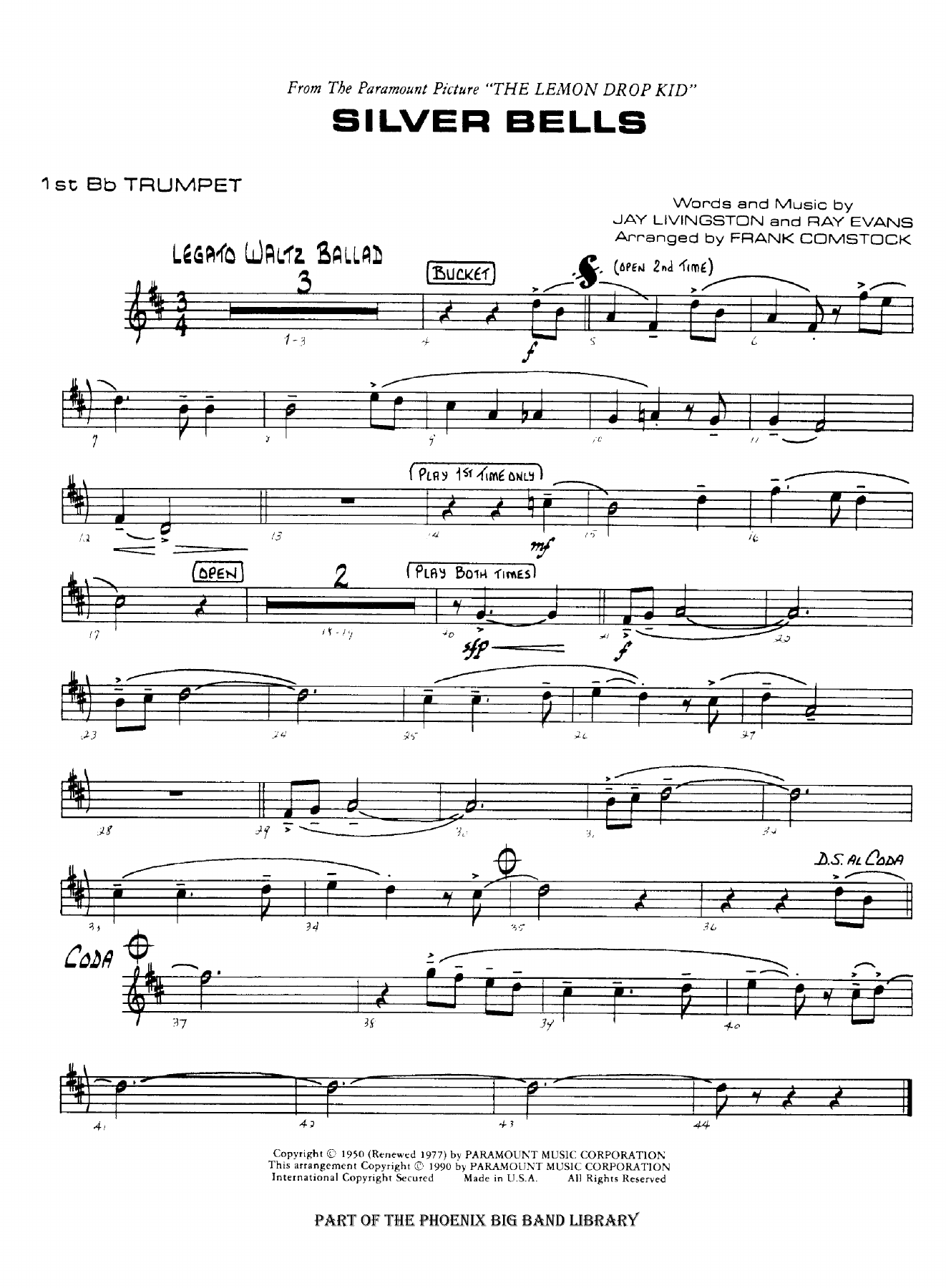 Silver Bells — sheet music preview