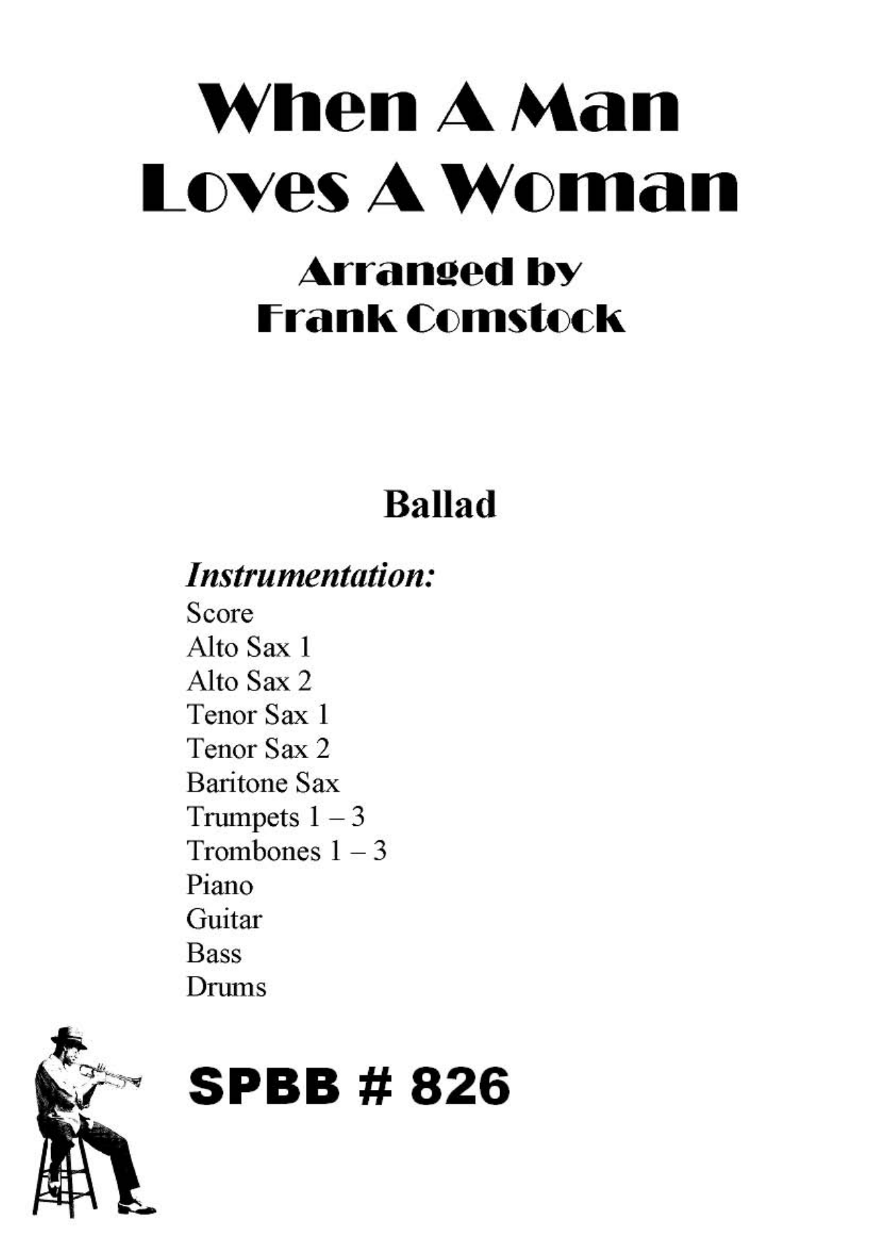 When A Man Loves A Woman — Big Band sheet music by F.Comstock | Jazz Standard