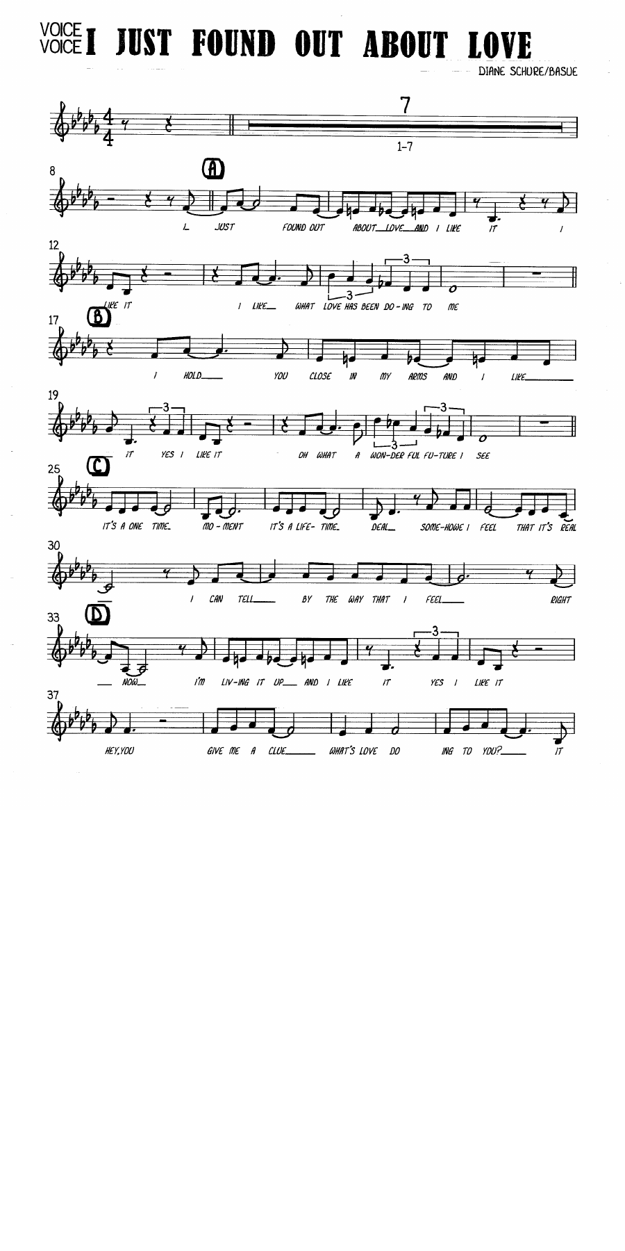I Just Found  Out  About Love (F.Foster) D.Schuur — sheet music preview