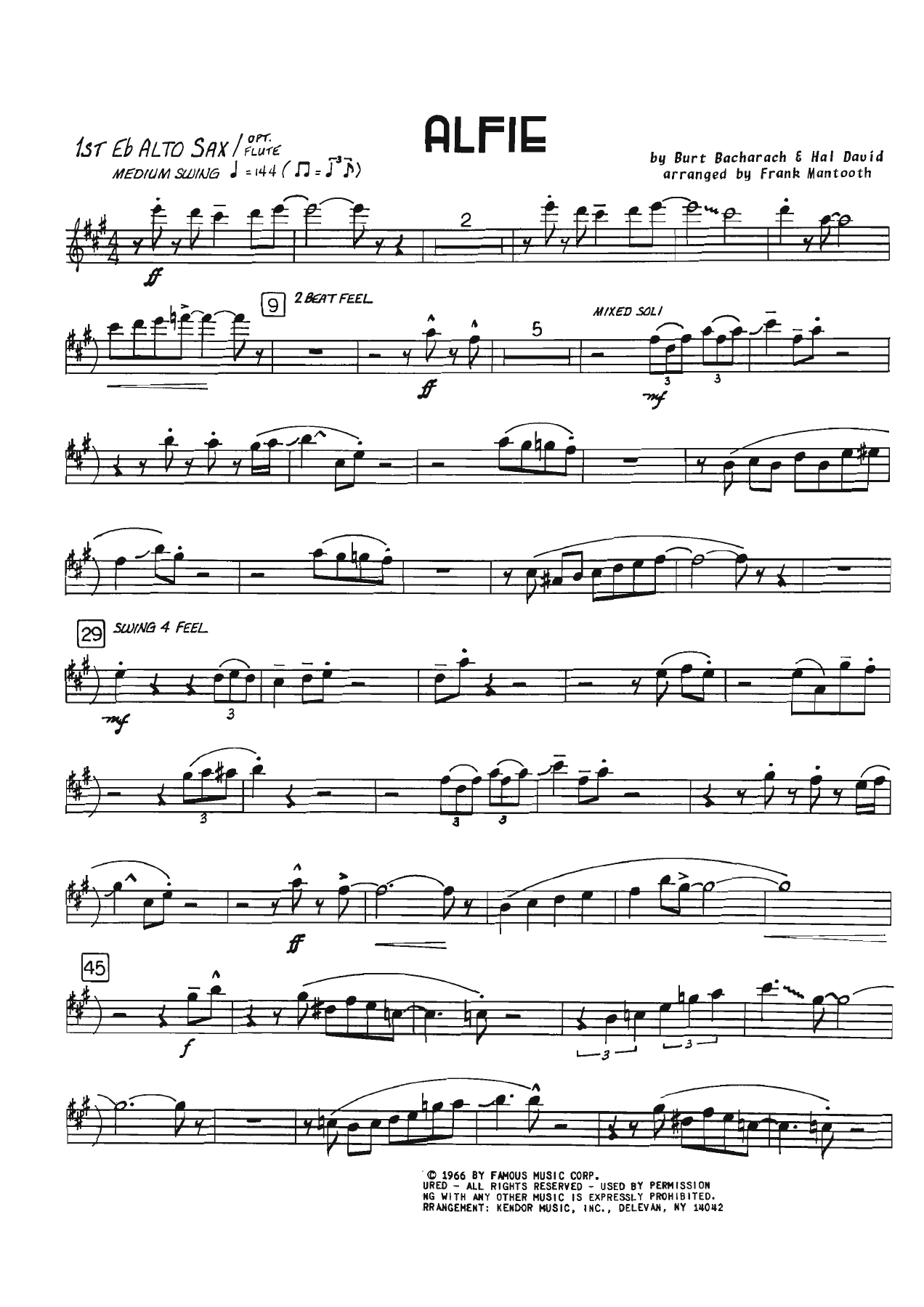 Alfie (F.Mantooth) TRP Solo — sheet music preview