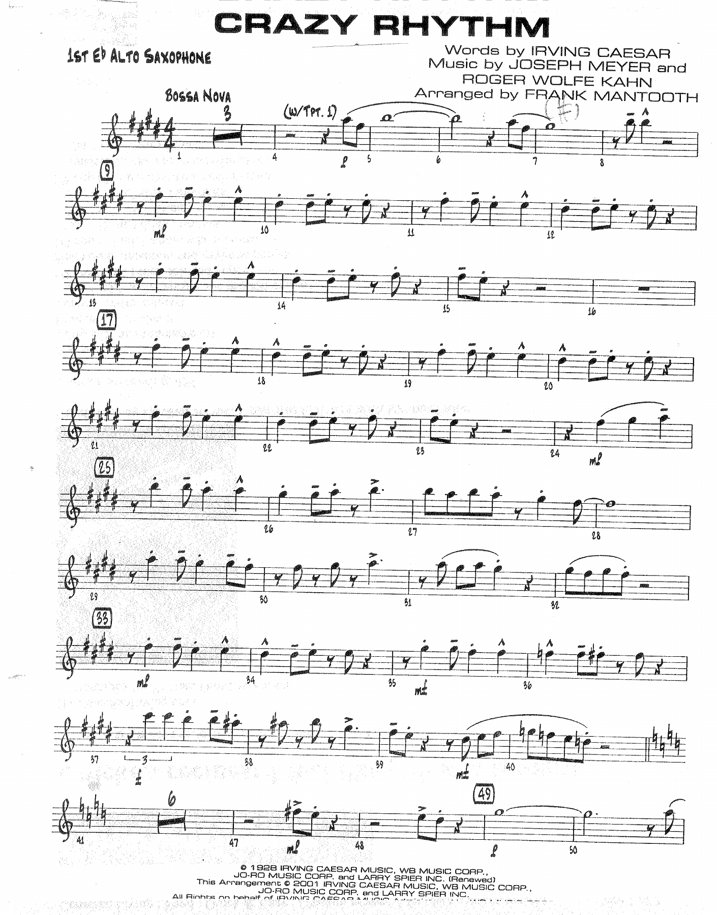 Crazy Rhythm — Big Band sheet music by F.Mantooth | Jazz Standard