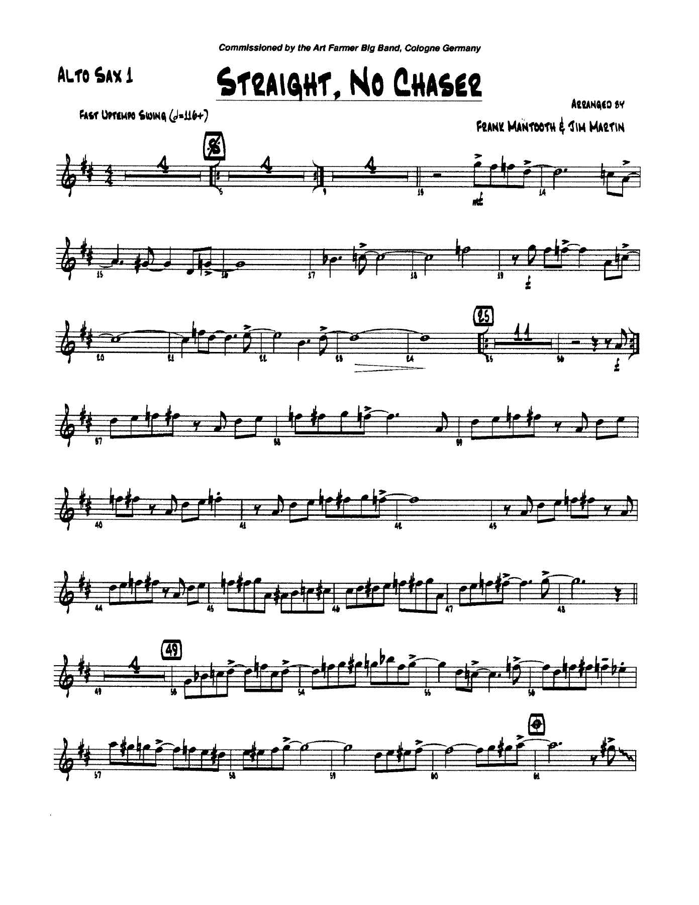 Straight No Chaser — sheet music preview