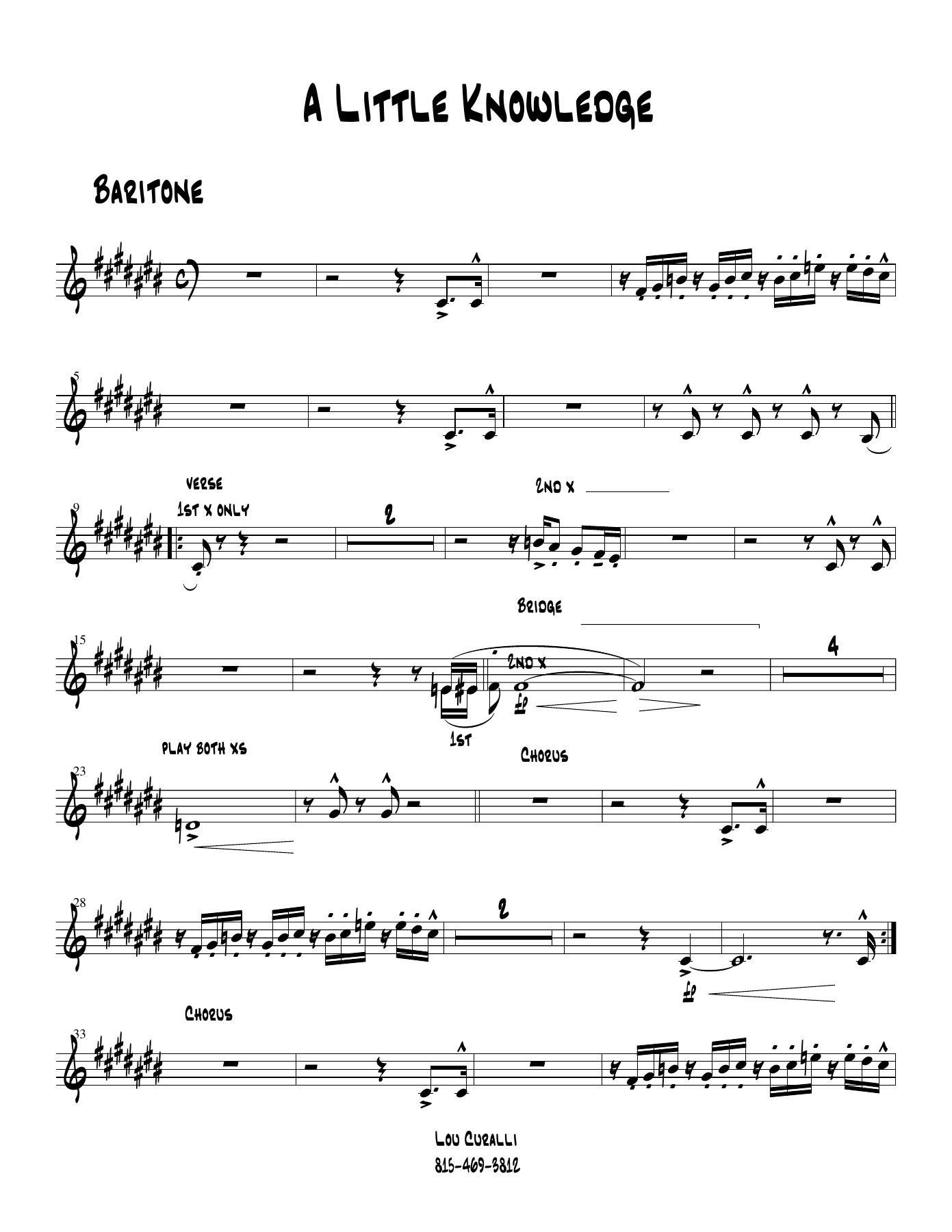 A Little Knowedge Is A Dangerous Thing — sheet music preview