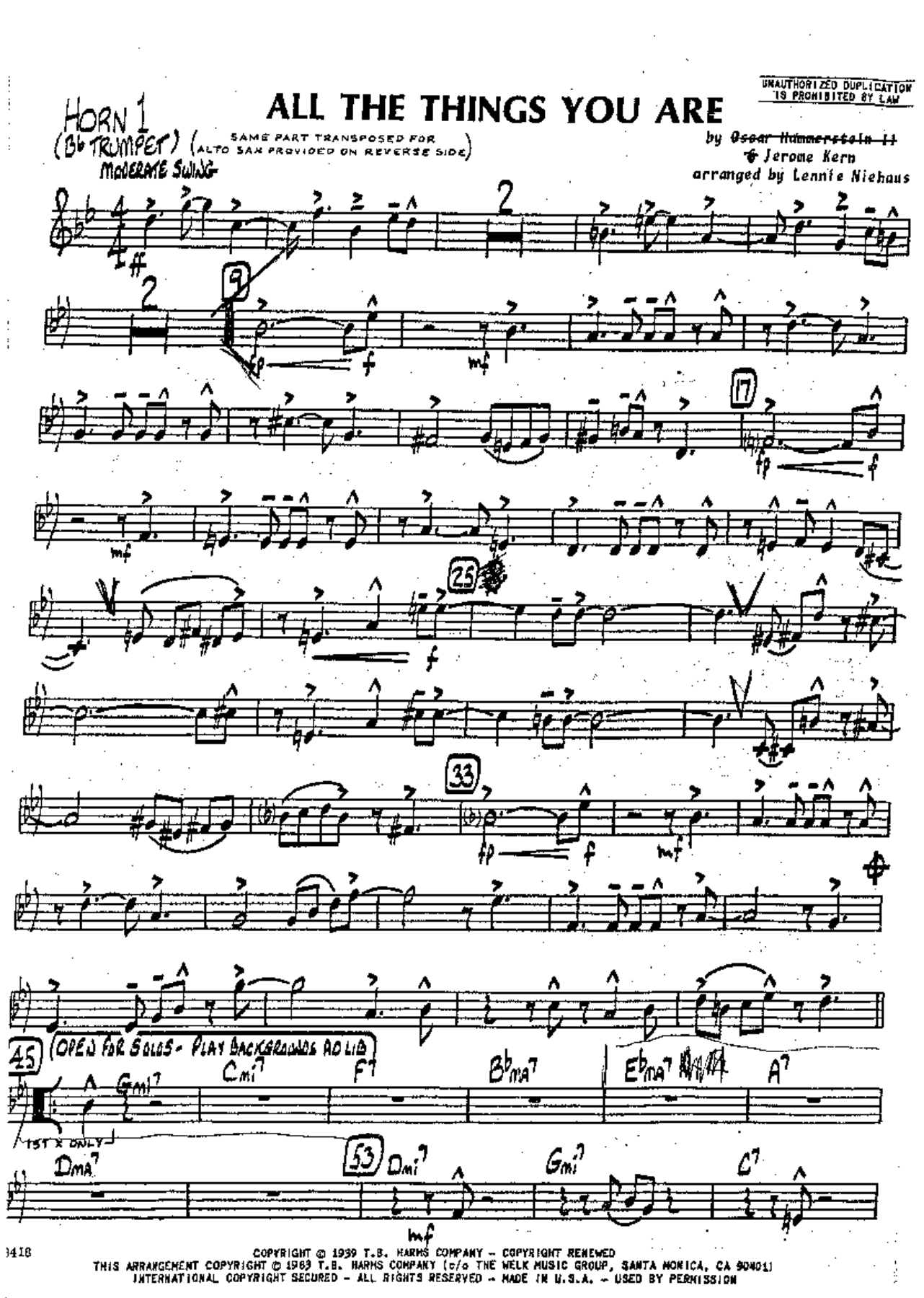 All The Things You Are (C) — sheet music preview