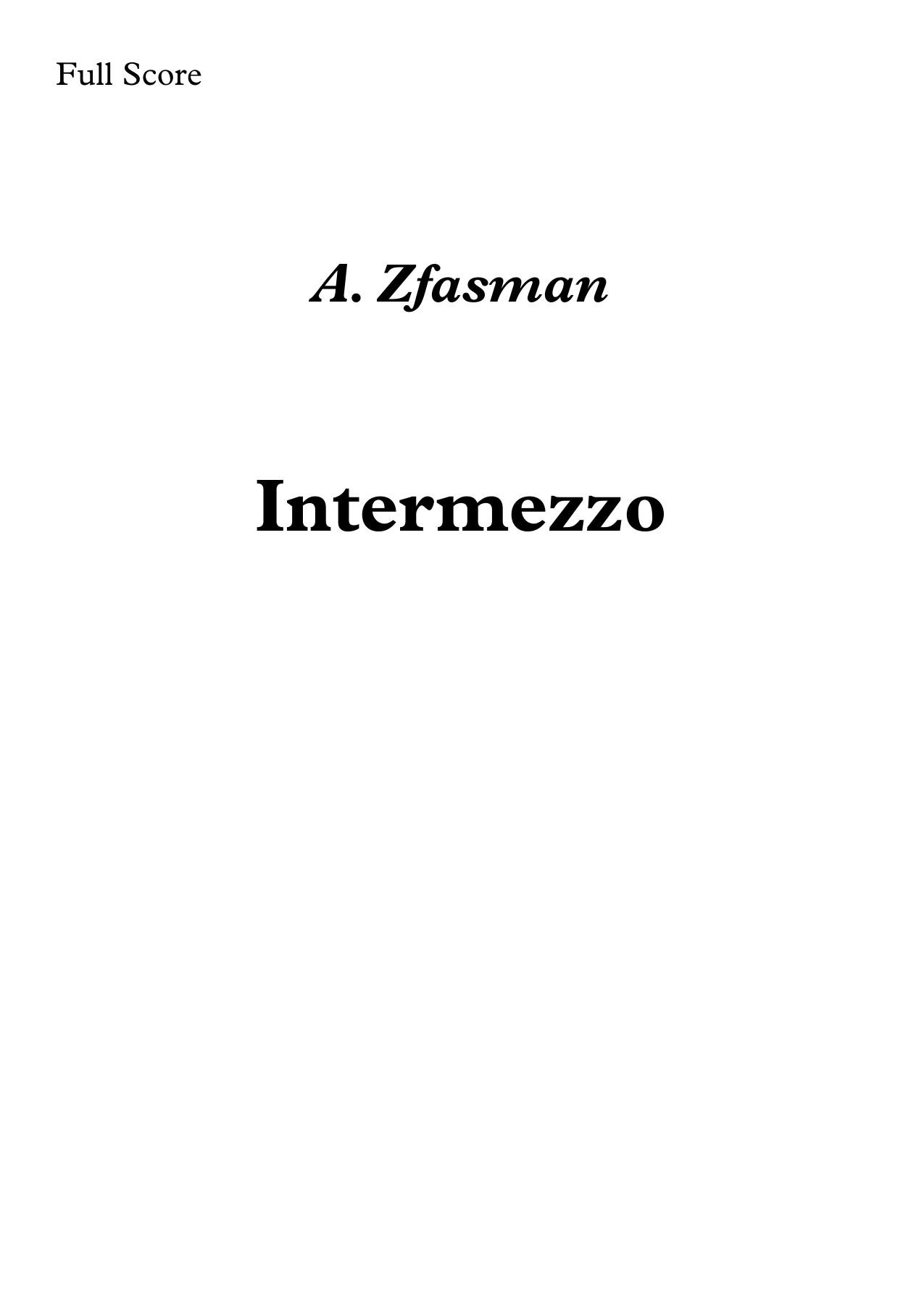 Intermezzo — sheet music preview