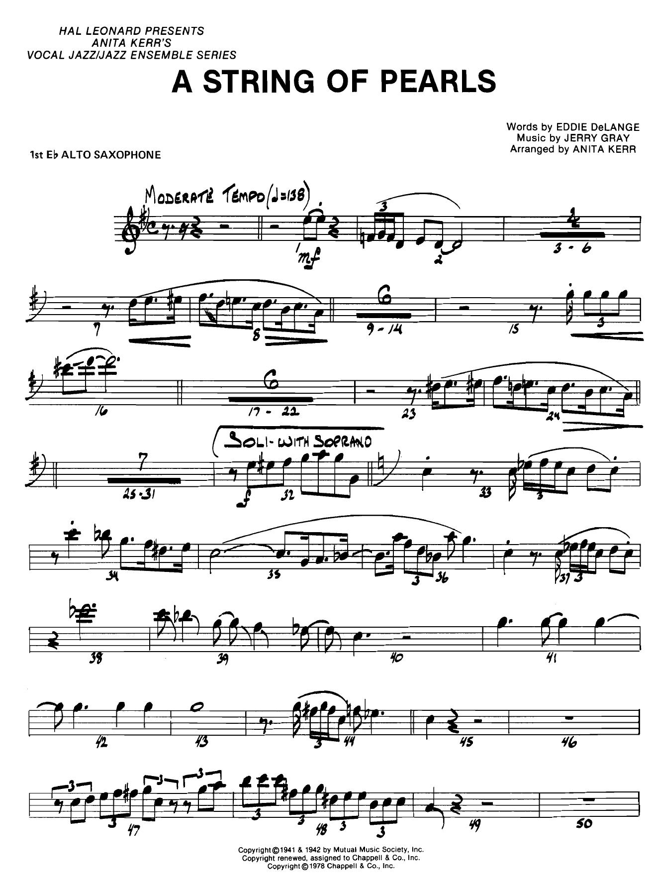 A String Of Pearls (A.Kerr) voc.SATB — sheet music preview