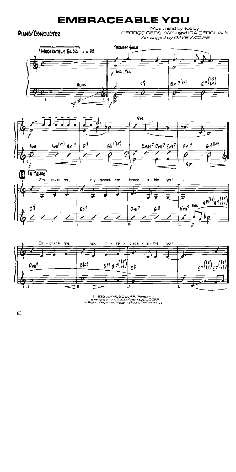 EmbraceableYou — Small Ensemble sheet music by Dave Wolpe - 4 horns + Rhythm - Vocal C | Jazz Vocal