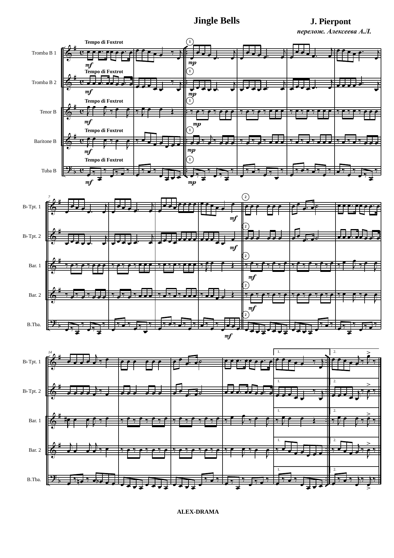 Jingle Bells — sheet music preview