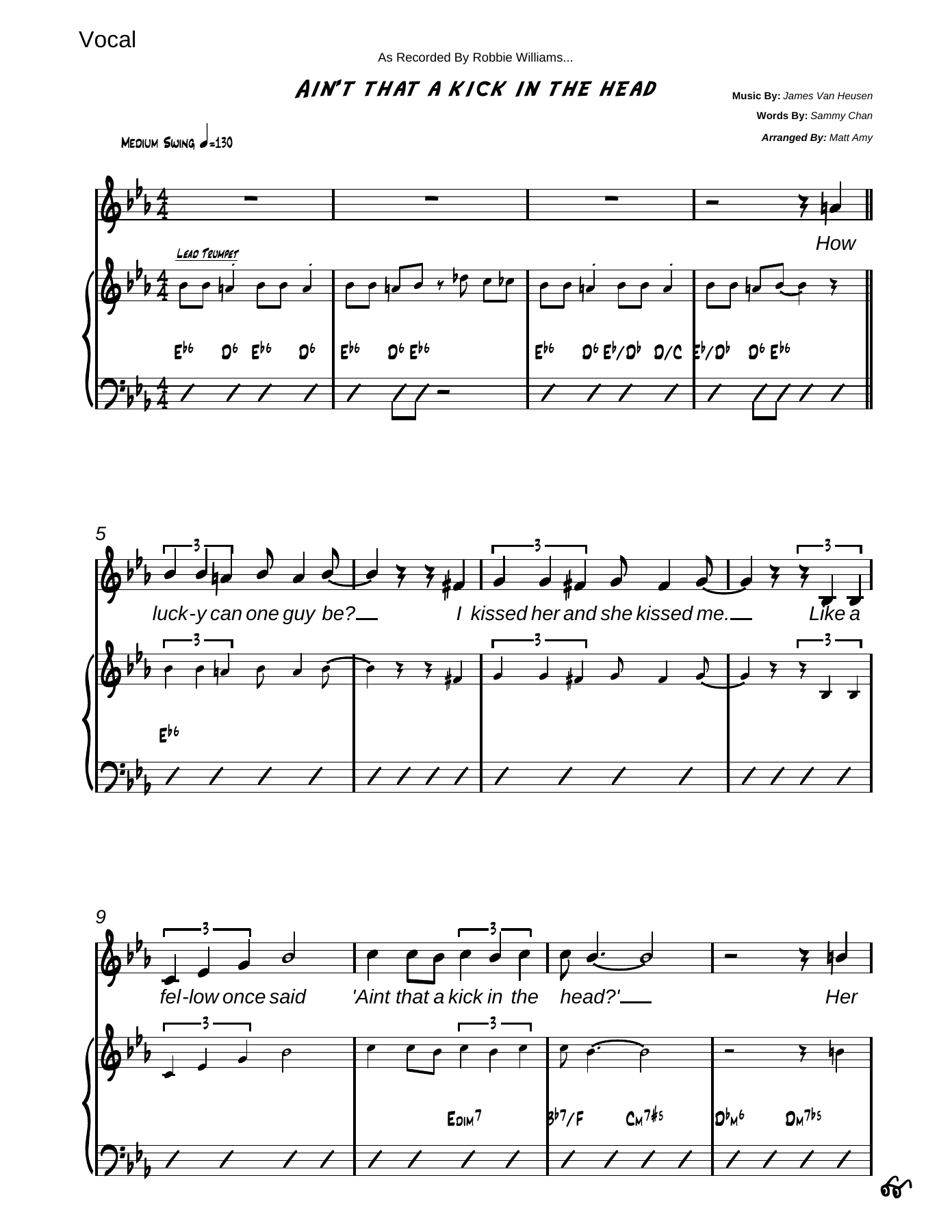 Aint That A Kick In The Head (M.Amy) R.Williams — sheet music preview