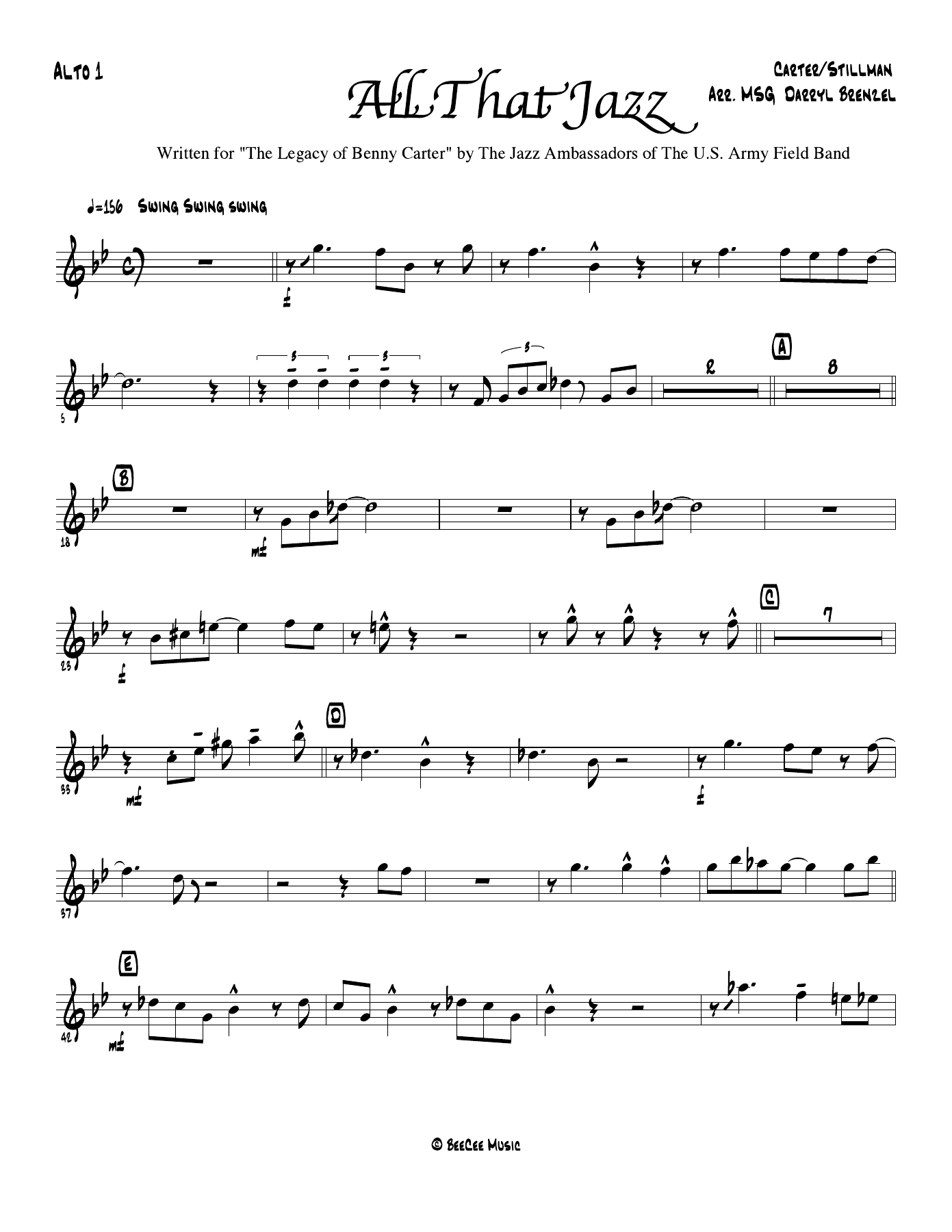 All That Jazz (D.Brenzel) Vocal.B.Carter — sheet music preview