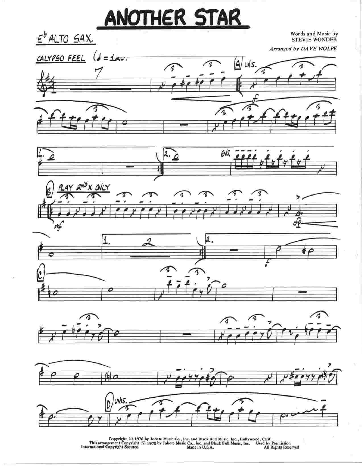 Another Star (D.Wolpe) -combo+parts — sheet music preview