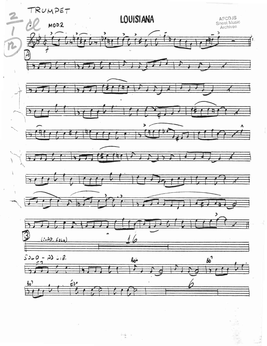 Louisiana — sheet music preview