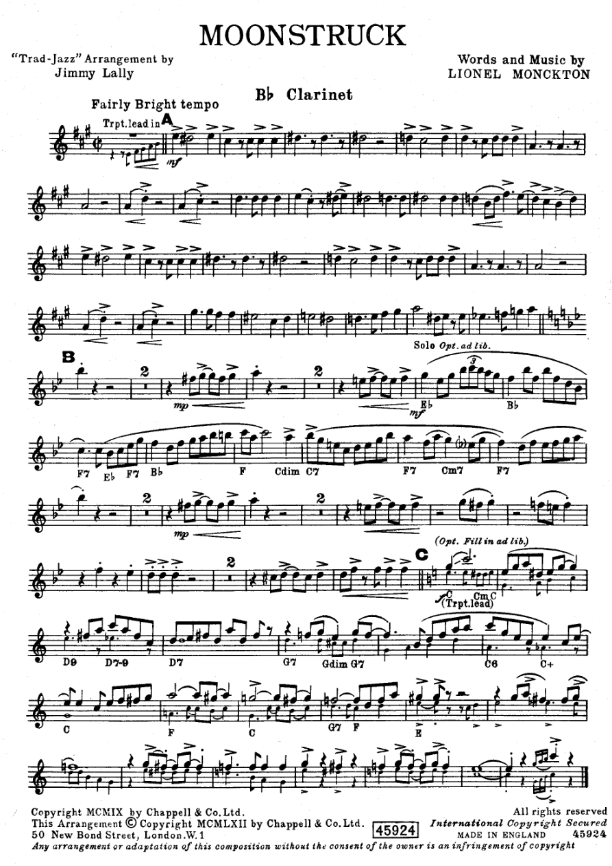 Moonstruck — sheet music preview