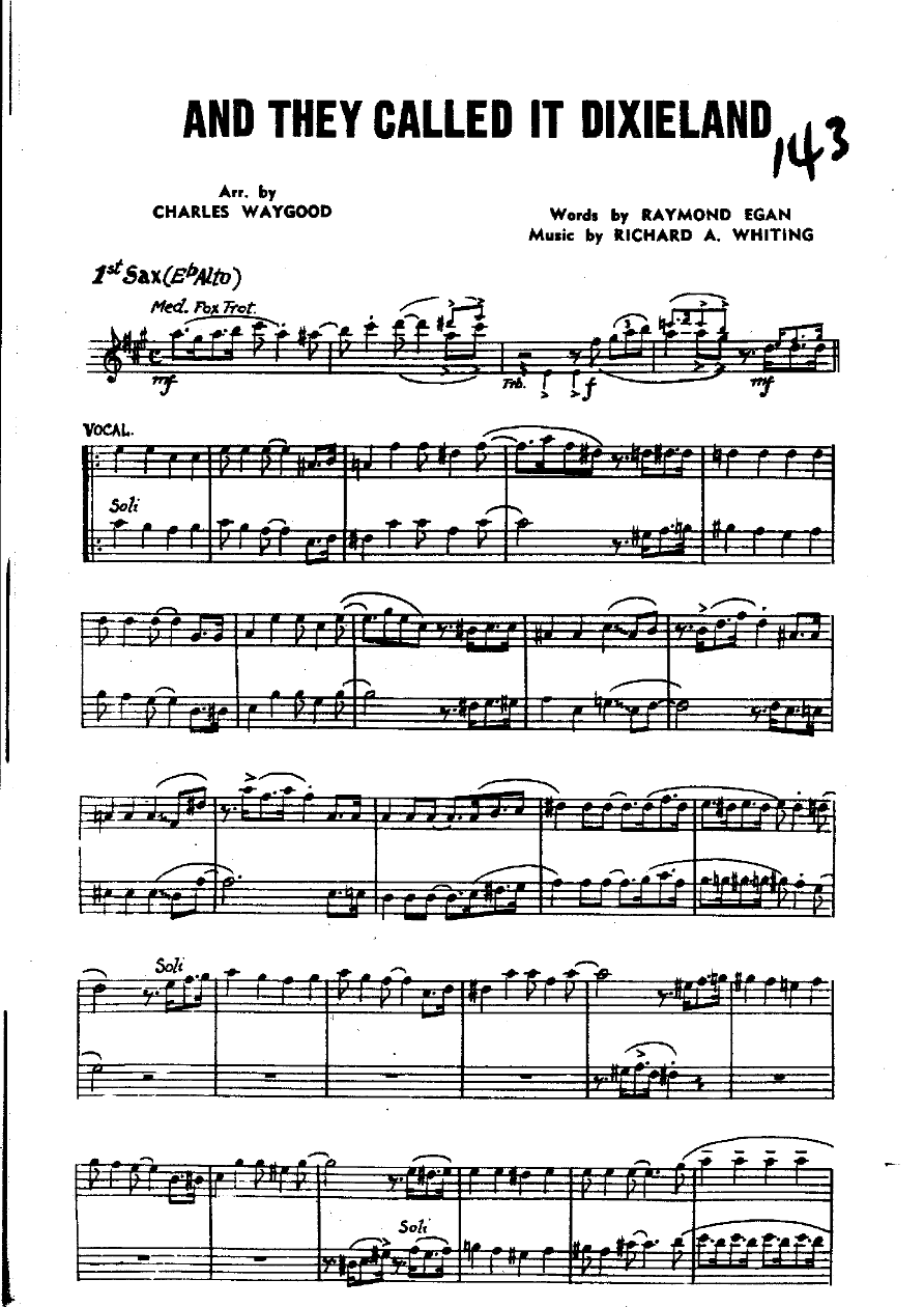 And They Call It Dixieland — sheet music preview