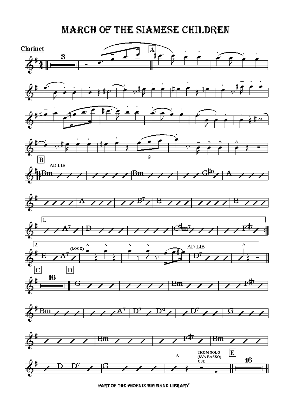 March Of The Siamese Children — sheet music preview