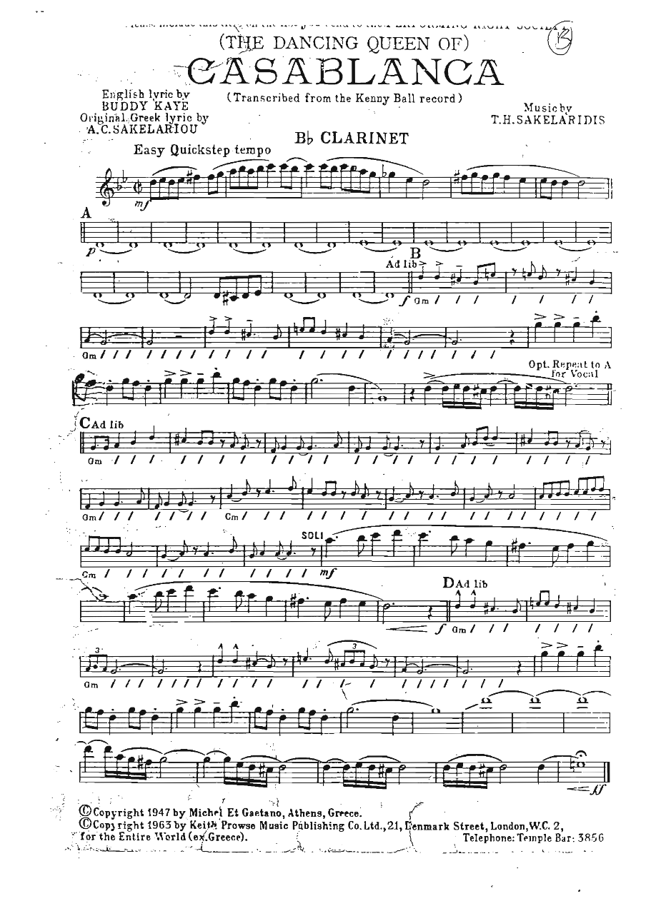 Casablanca Quickstep — sheet music preview