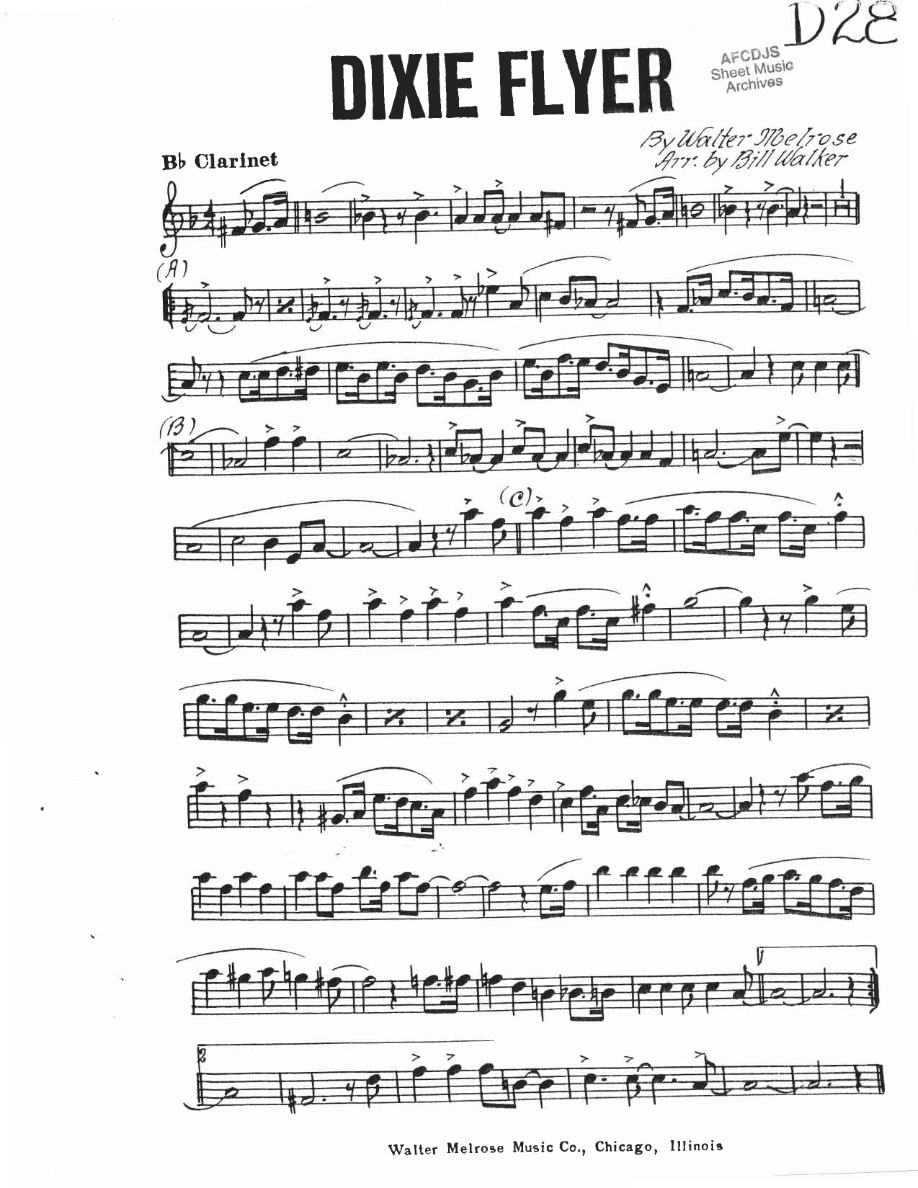 Dixie Flyer — sheet music preview