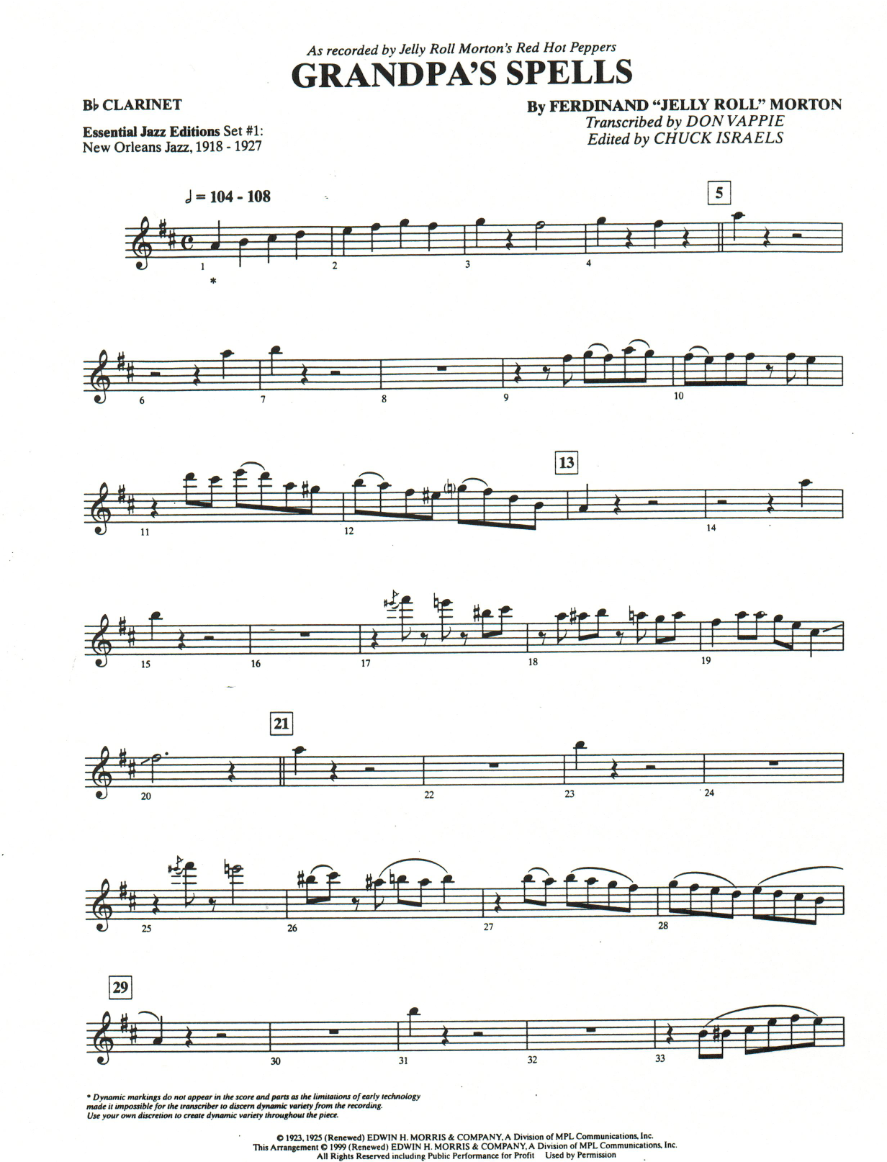 Grandpa's Spels — sheet music preview