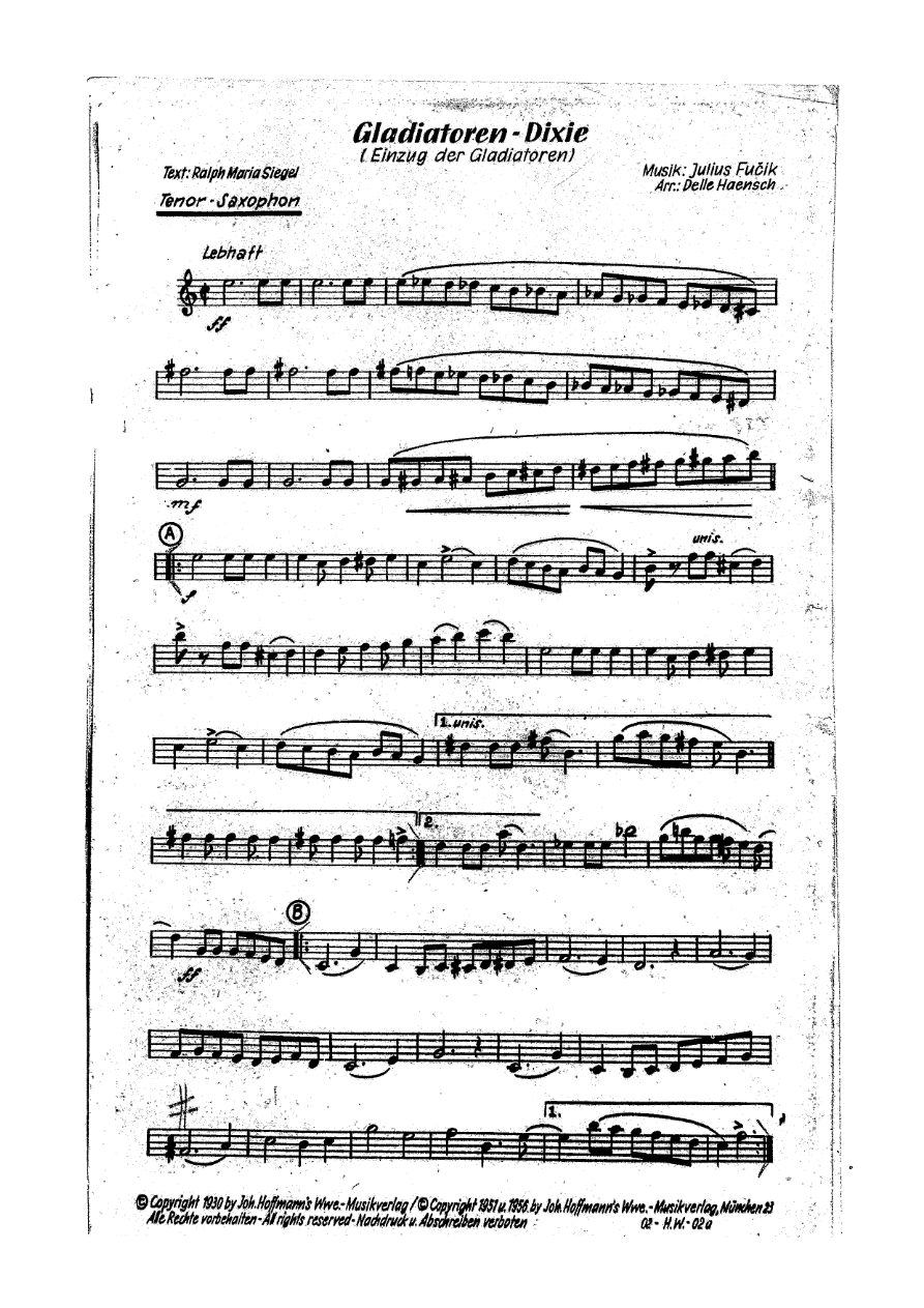 Gladiatoren-Dixie D.Haensch — sheet music preview