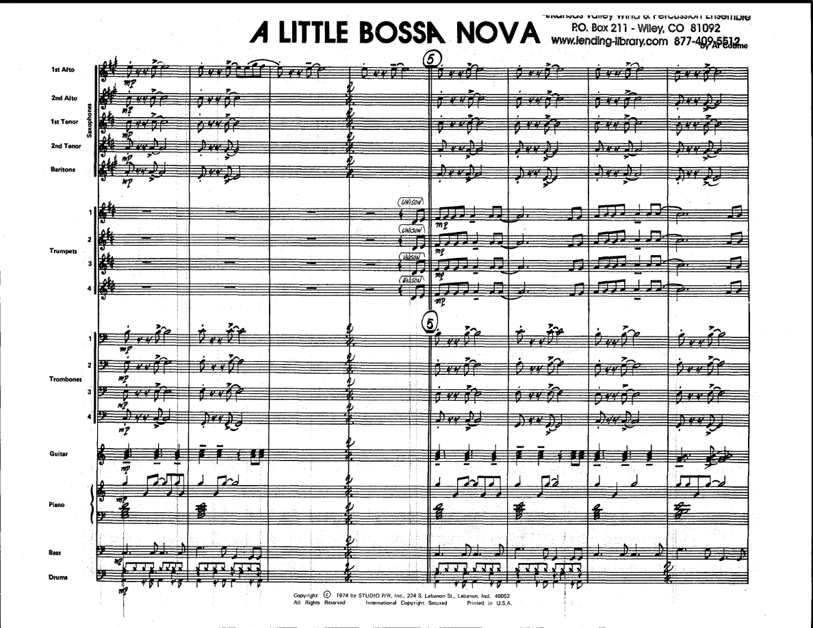 A Little Bossa Nova — sheet music preview