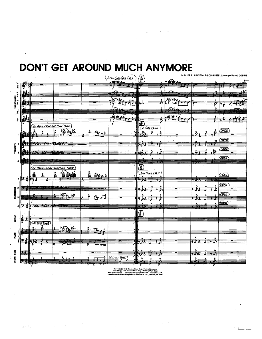 Don't Get Around Much Anymore — sheet music preview