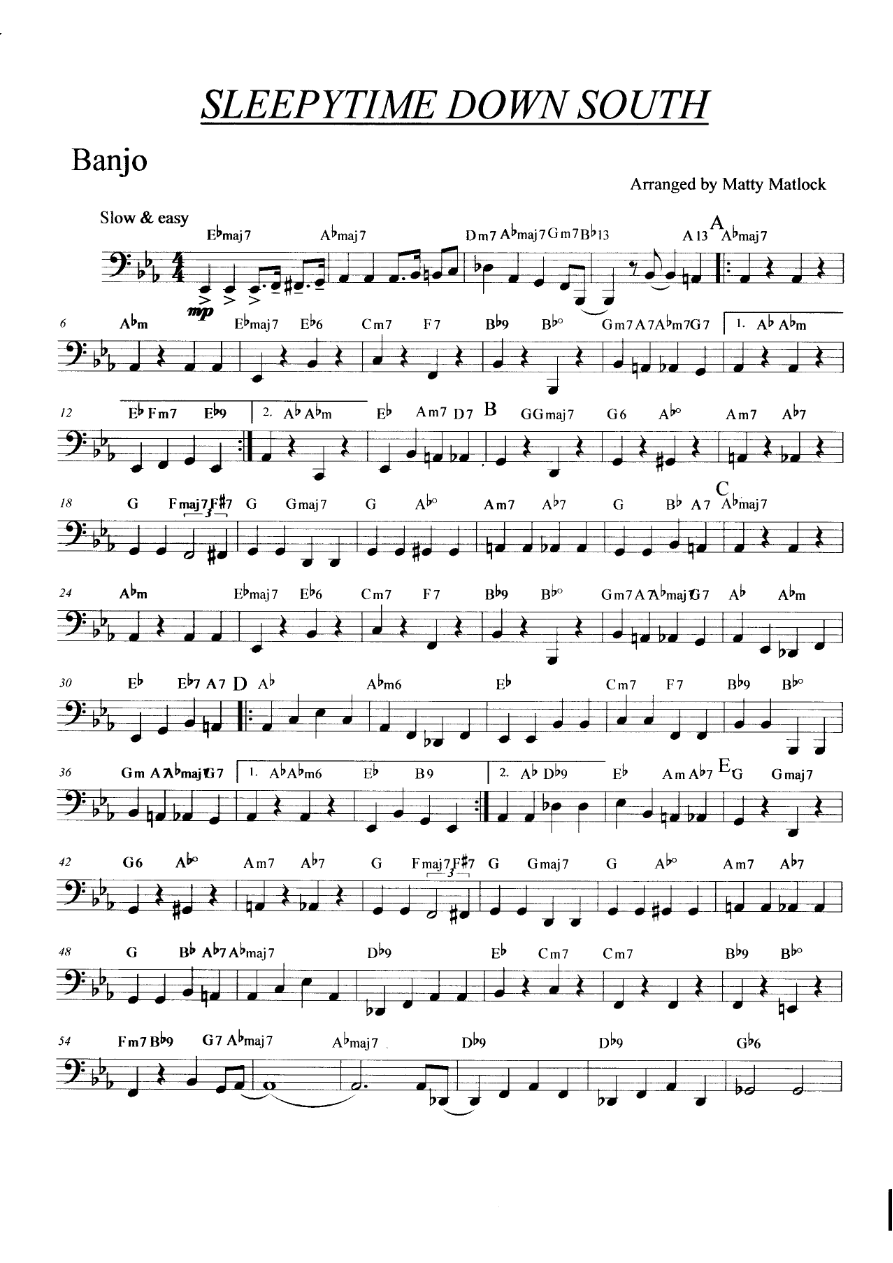 When It's Sleepy Time Down South — sheet music preview