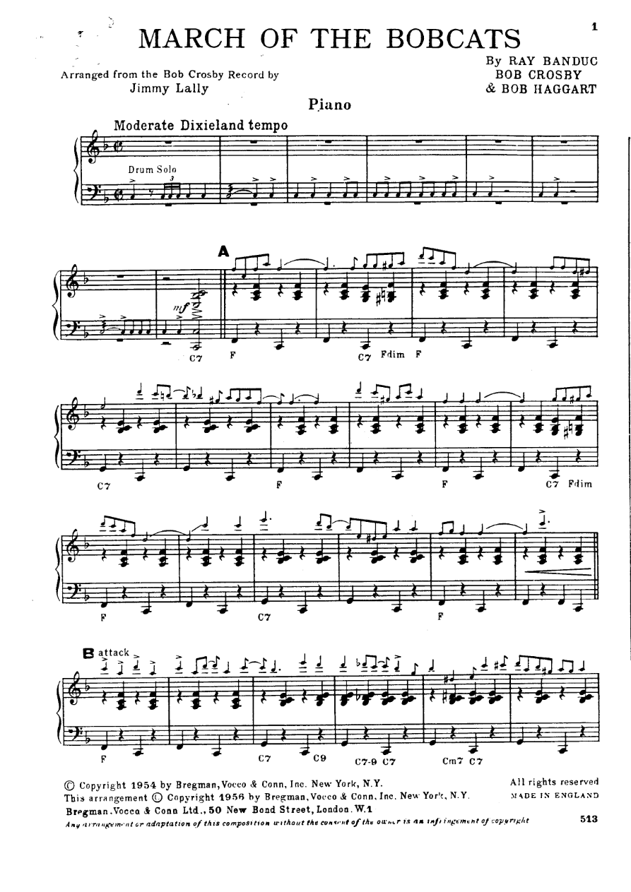 March Of The Bobcats — sheet music preview