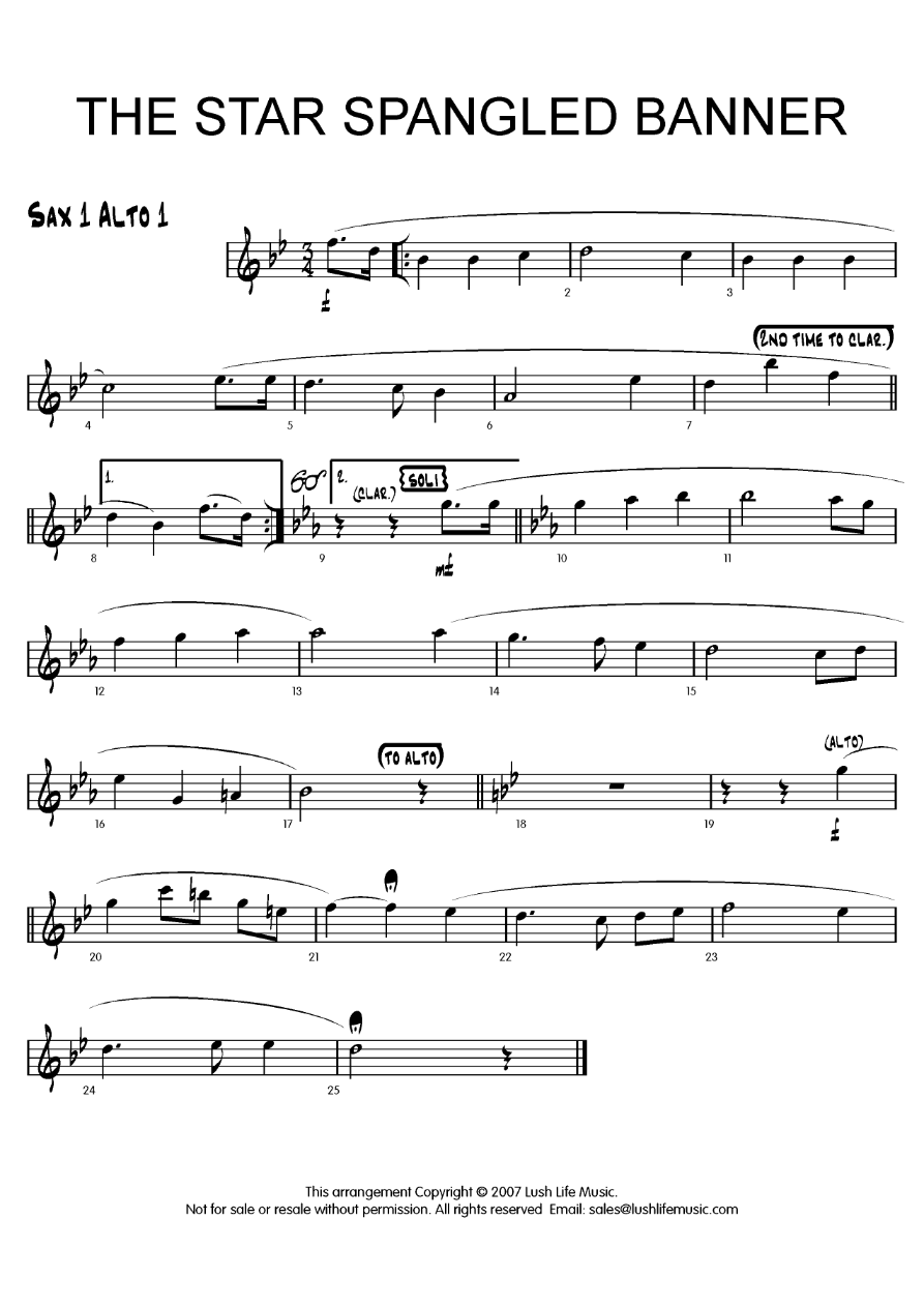 The Star Spangled Banner (A.Glasscock) himn USA — sheet music preview