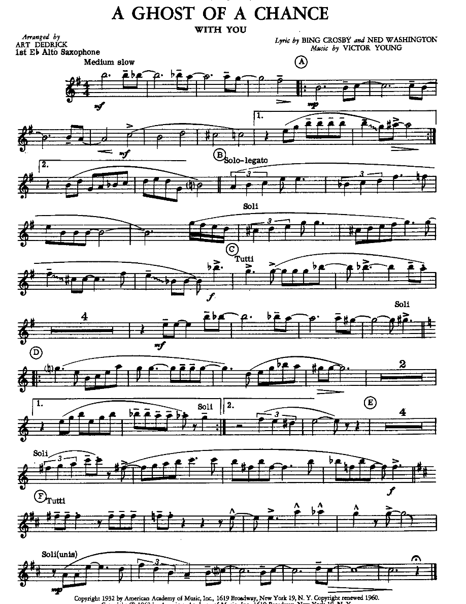 A Ghost Of A Chance — sheet music preview