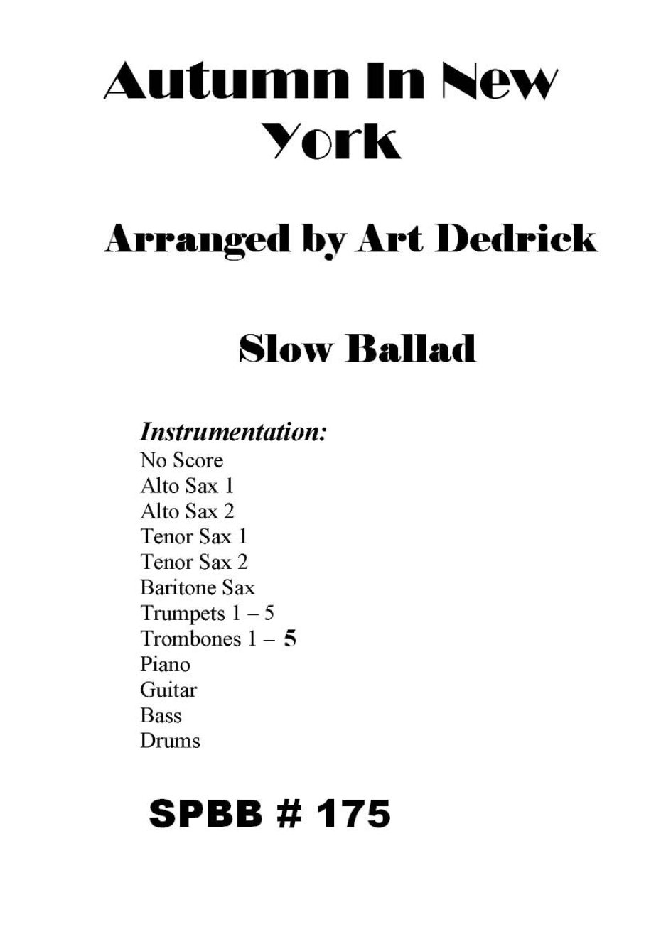 Autumn In New York (A.Dedrick) 1 — sheet music preview