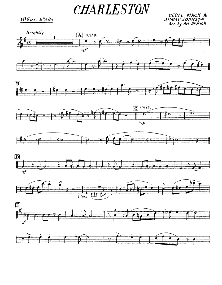Charleston — sheet music preview