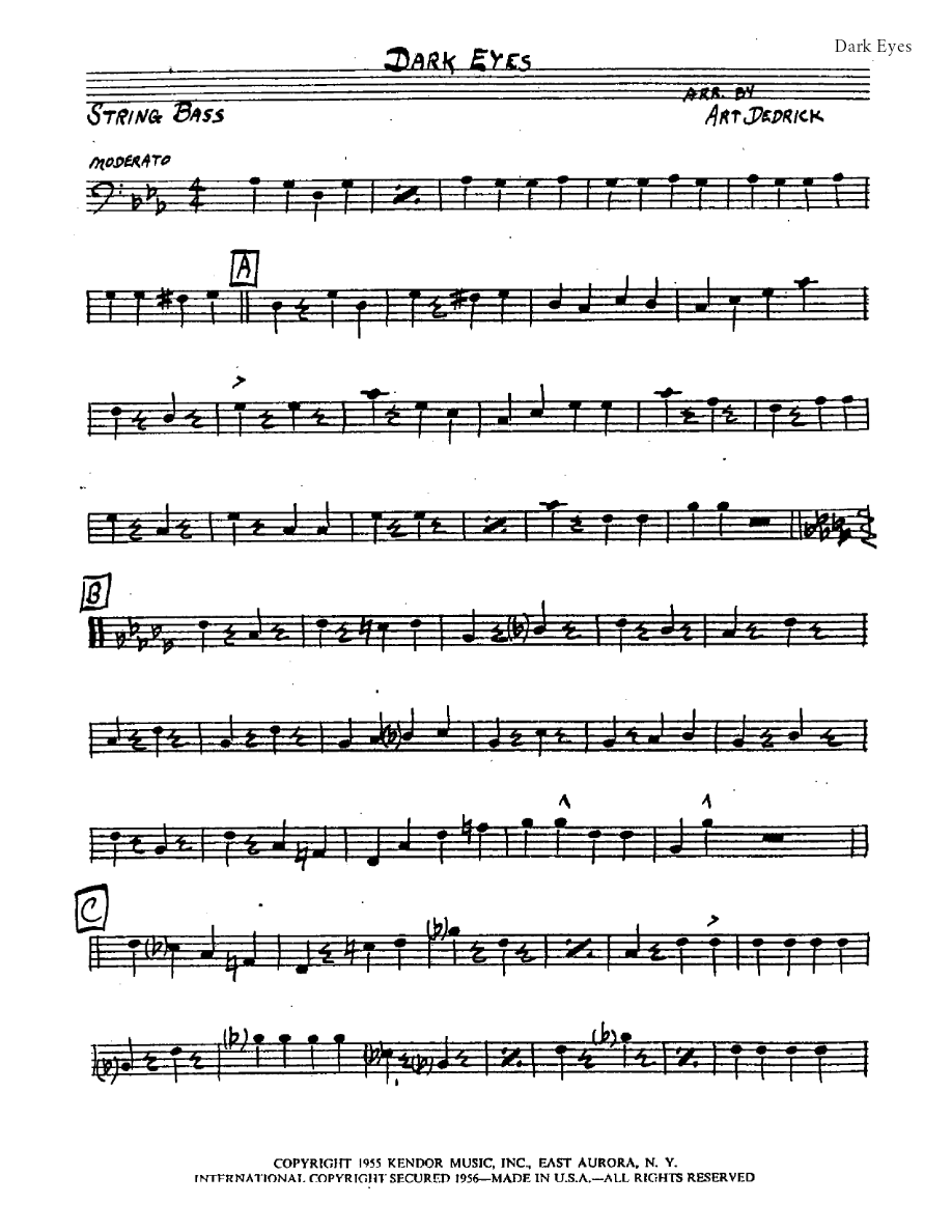 Dark Eyes — sheet music preview