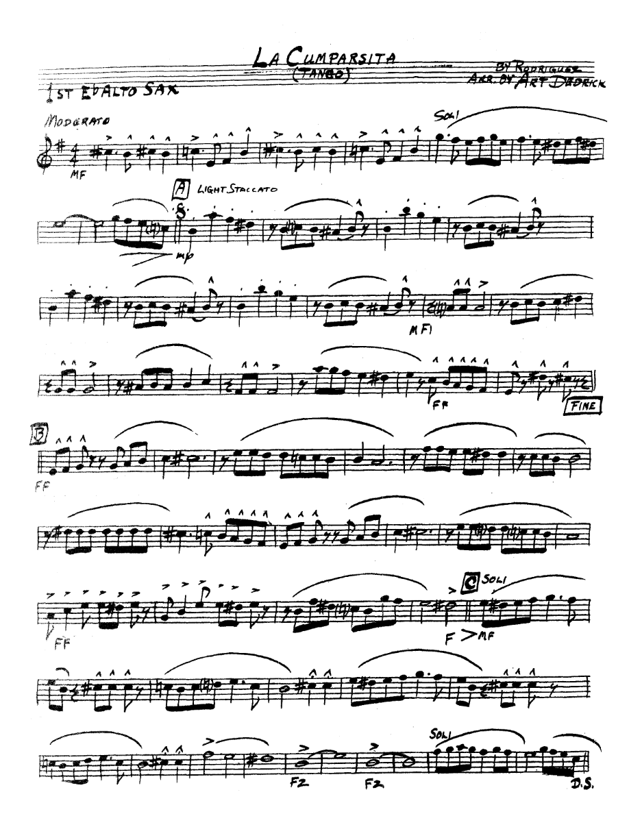 La Cumparsita — Big Band sheet music by A.Dedrick | Jazz Standard